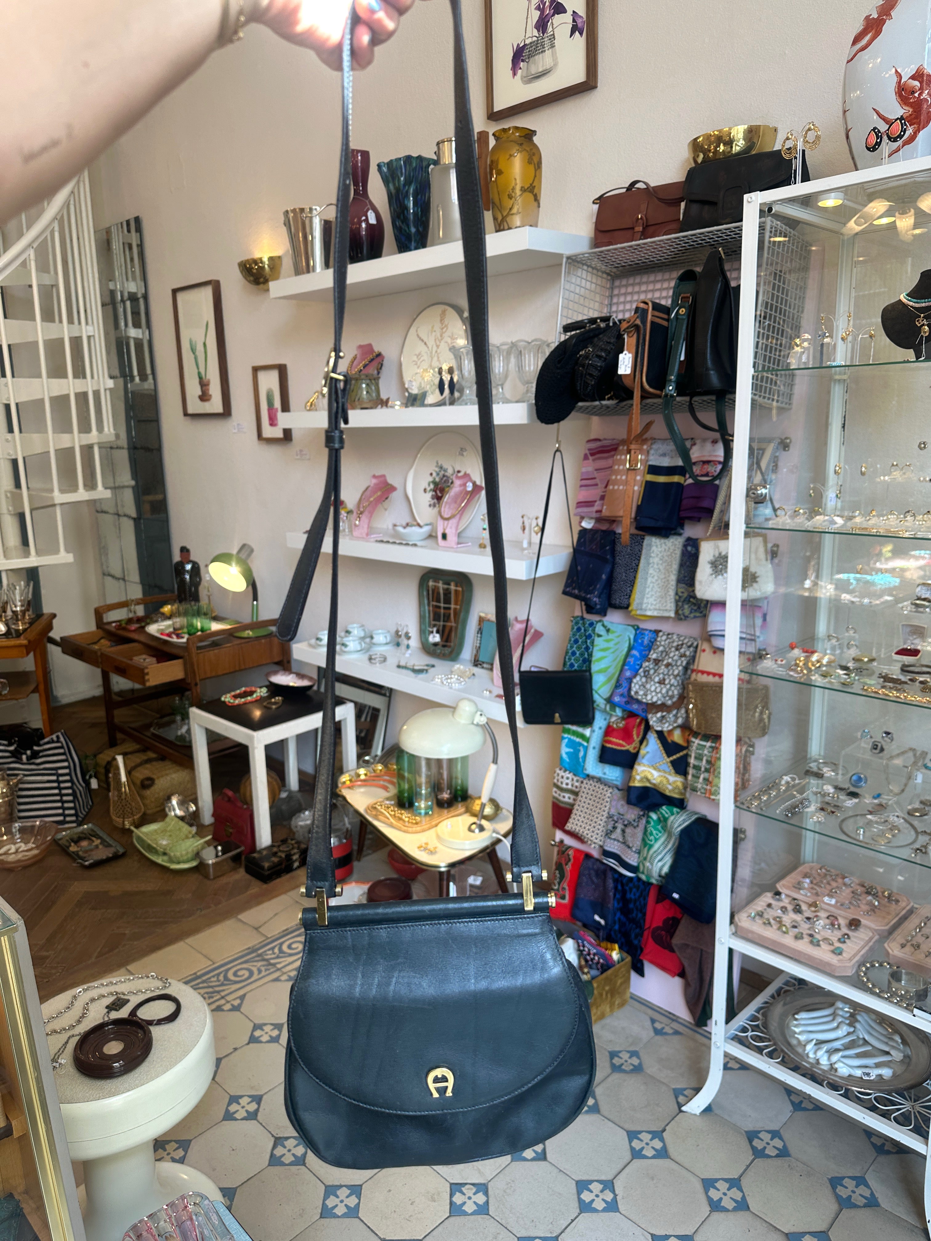 Vintage Handtasche von Etienne Aigner in Schwarz