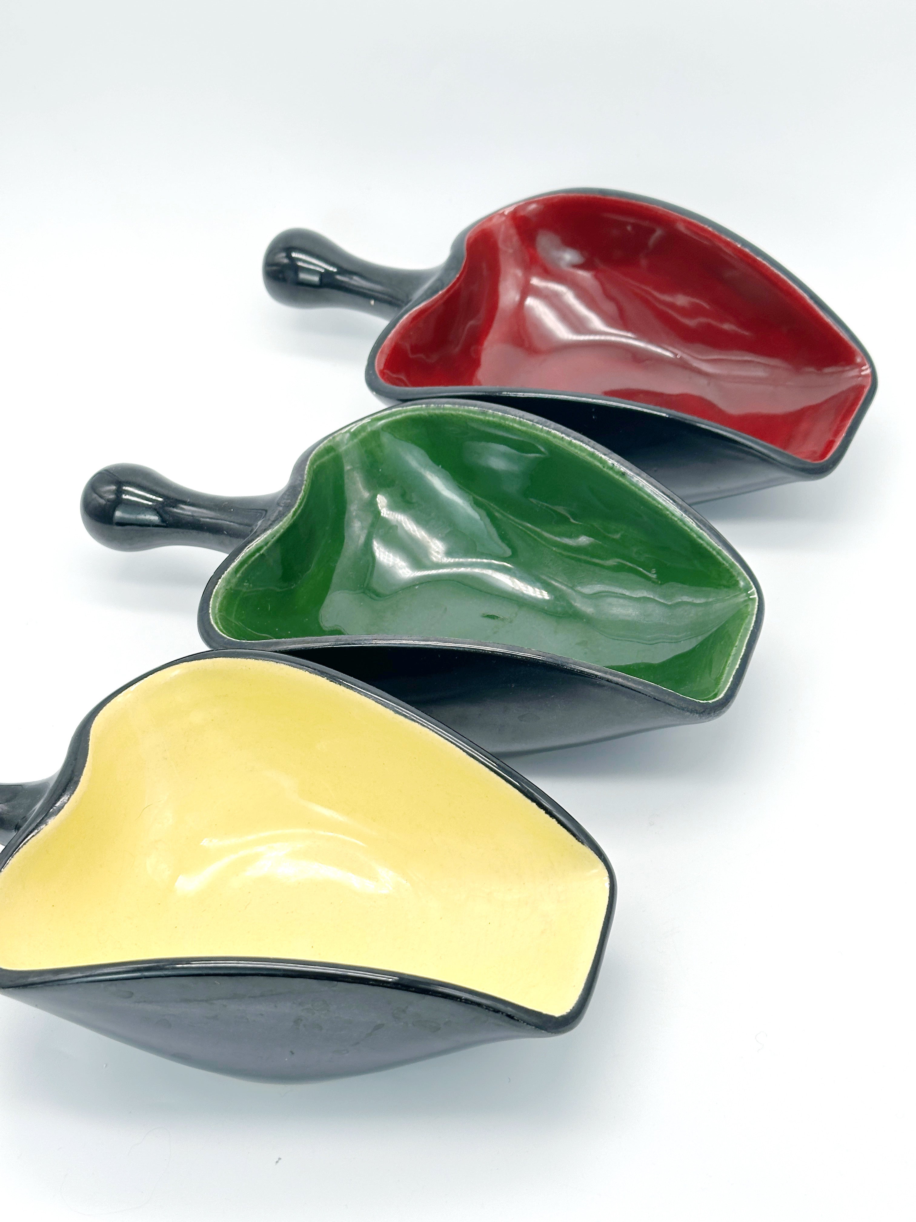 Set aus 3 Keramikschalen Paprika im 50er Jahre Stil