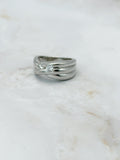 Breiter Statement-Ring aus 925 Silber mit Zirkonia