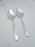 Vintage Salatbesteck aus Lucite mit Perlmuttglanz