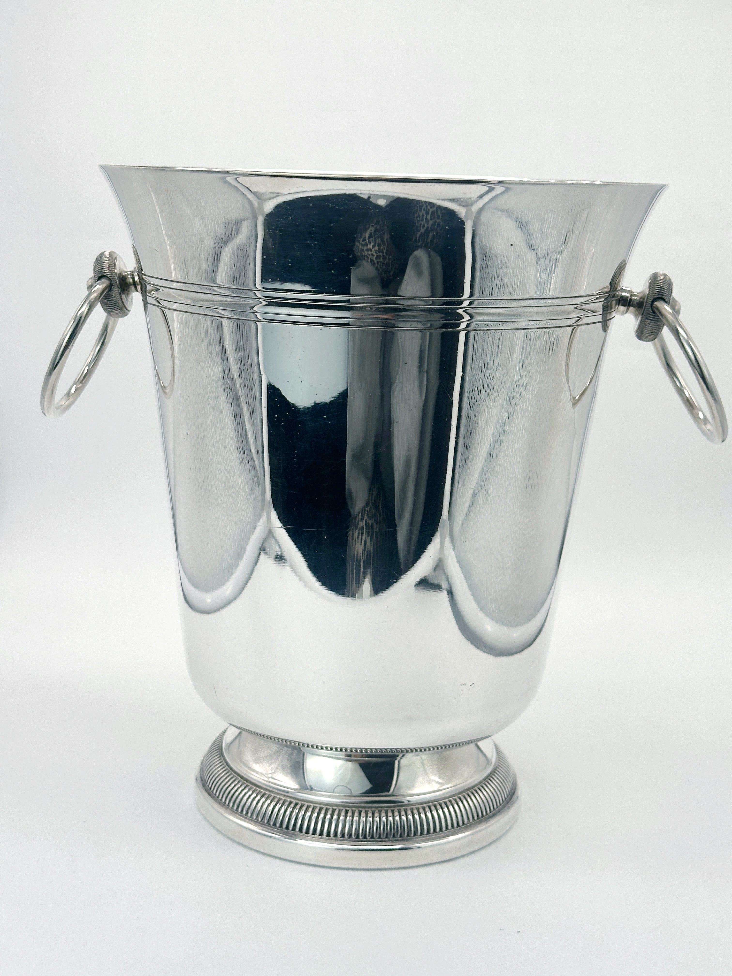 Französischer Vintage Champagnerkühler in geschwungener Form um 1950