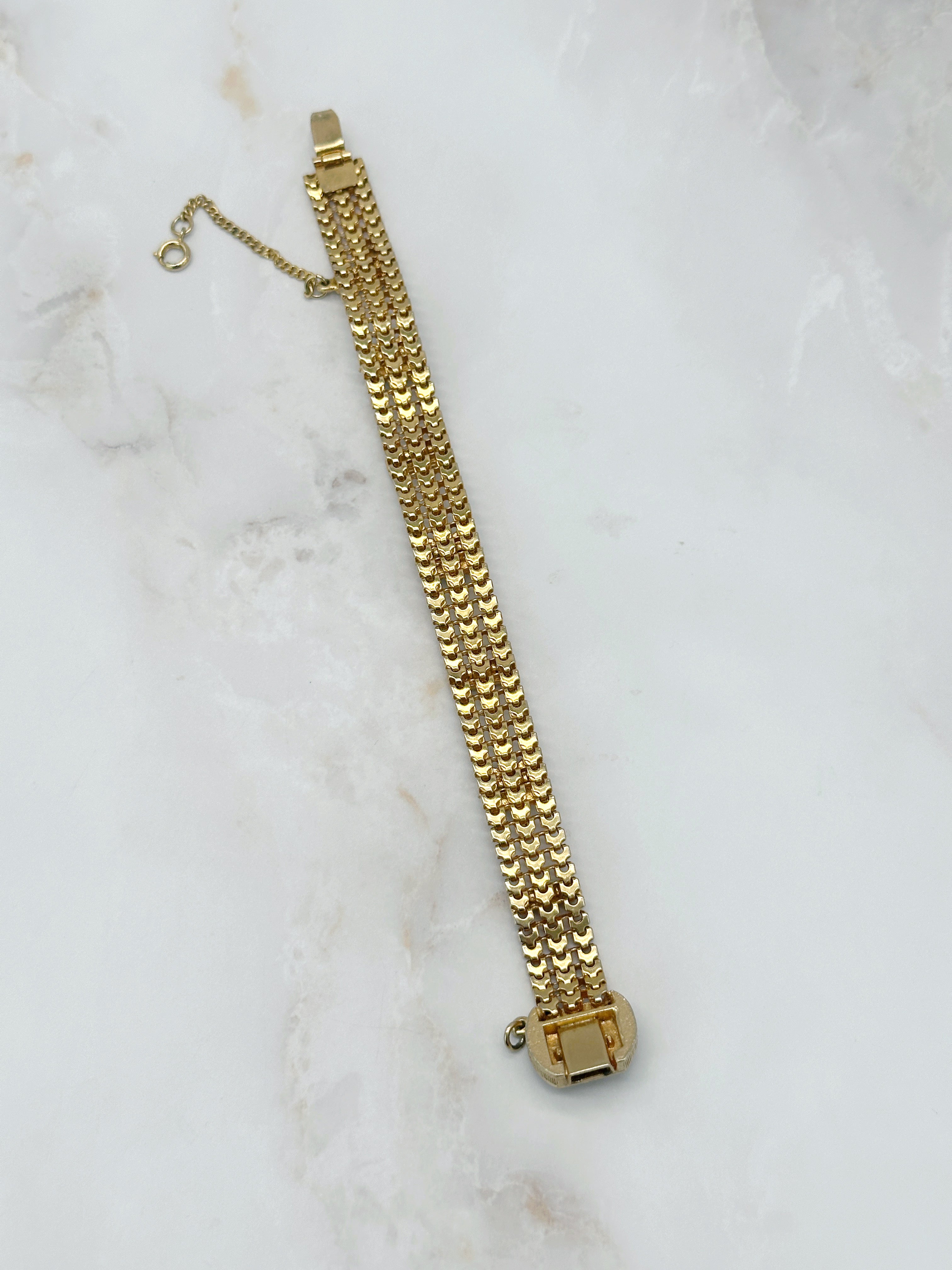 Vintage Armband mit türkisen Glassteinen und Imitationsperlen