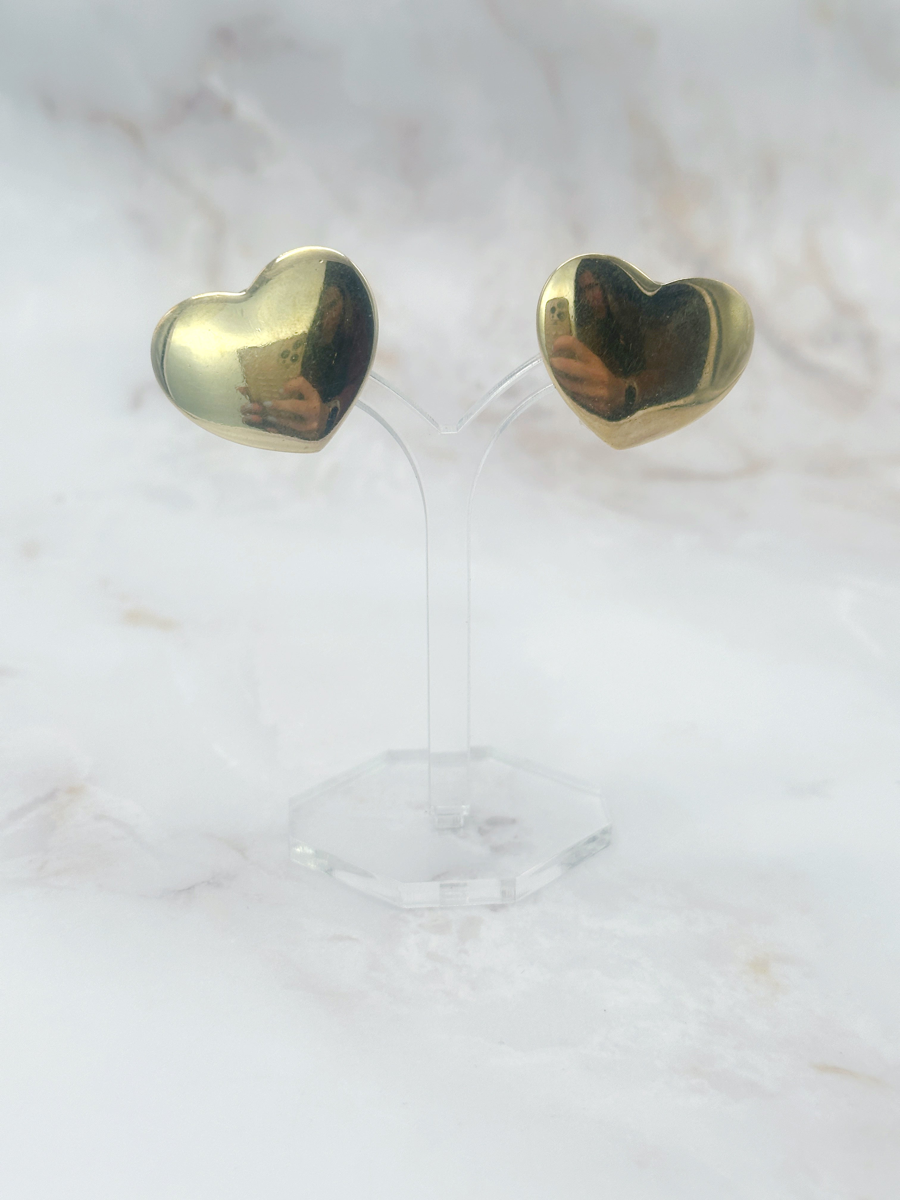 Vergoldete Vintage Ohrclips von Pierre Lang in Herzform