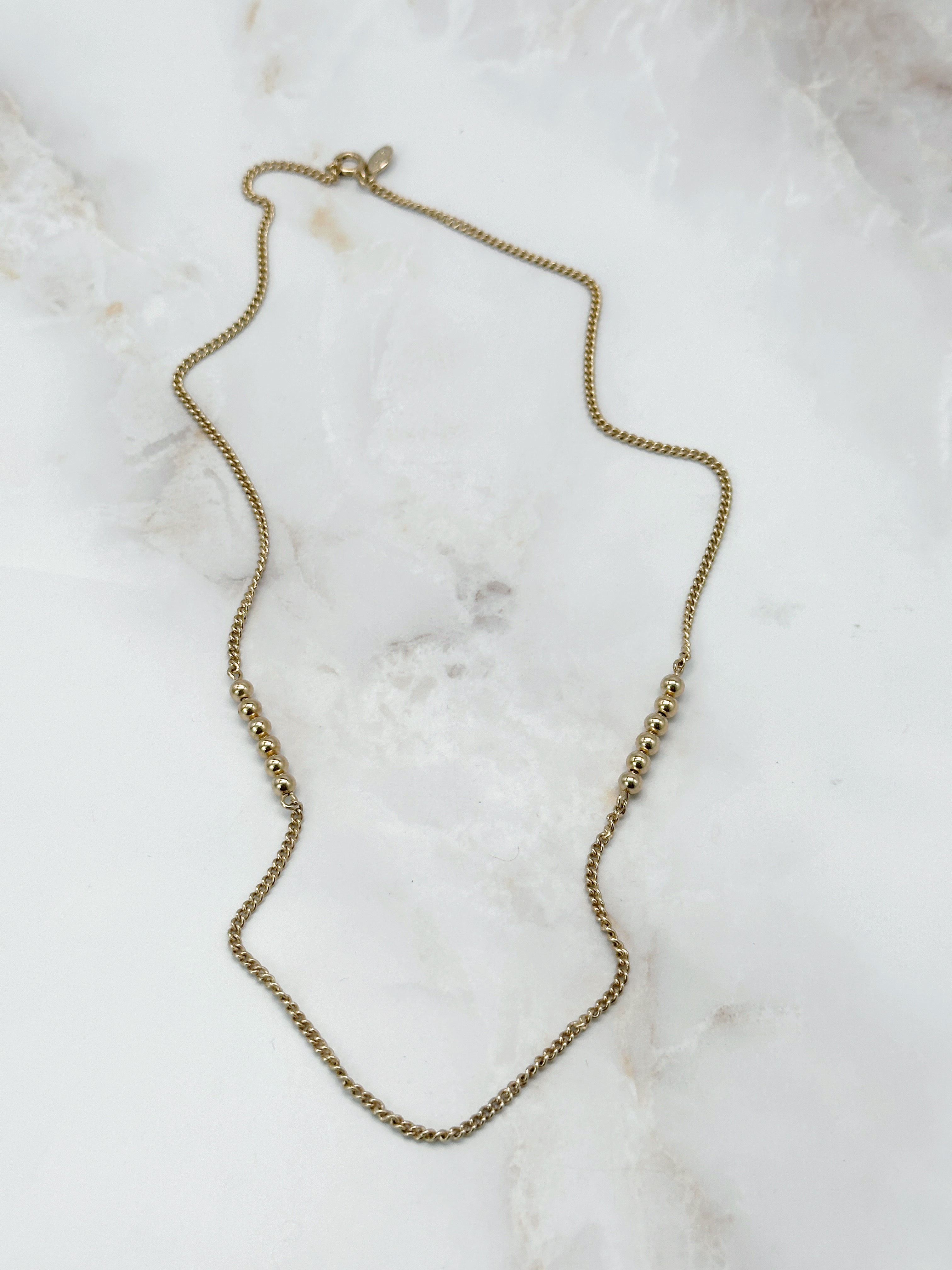 Signierte Vintage Halskette von Avon fein vergoldet mit Kugeln