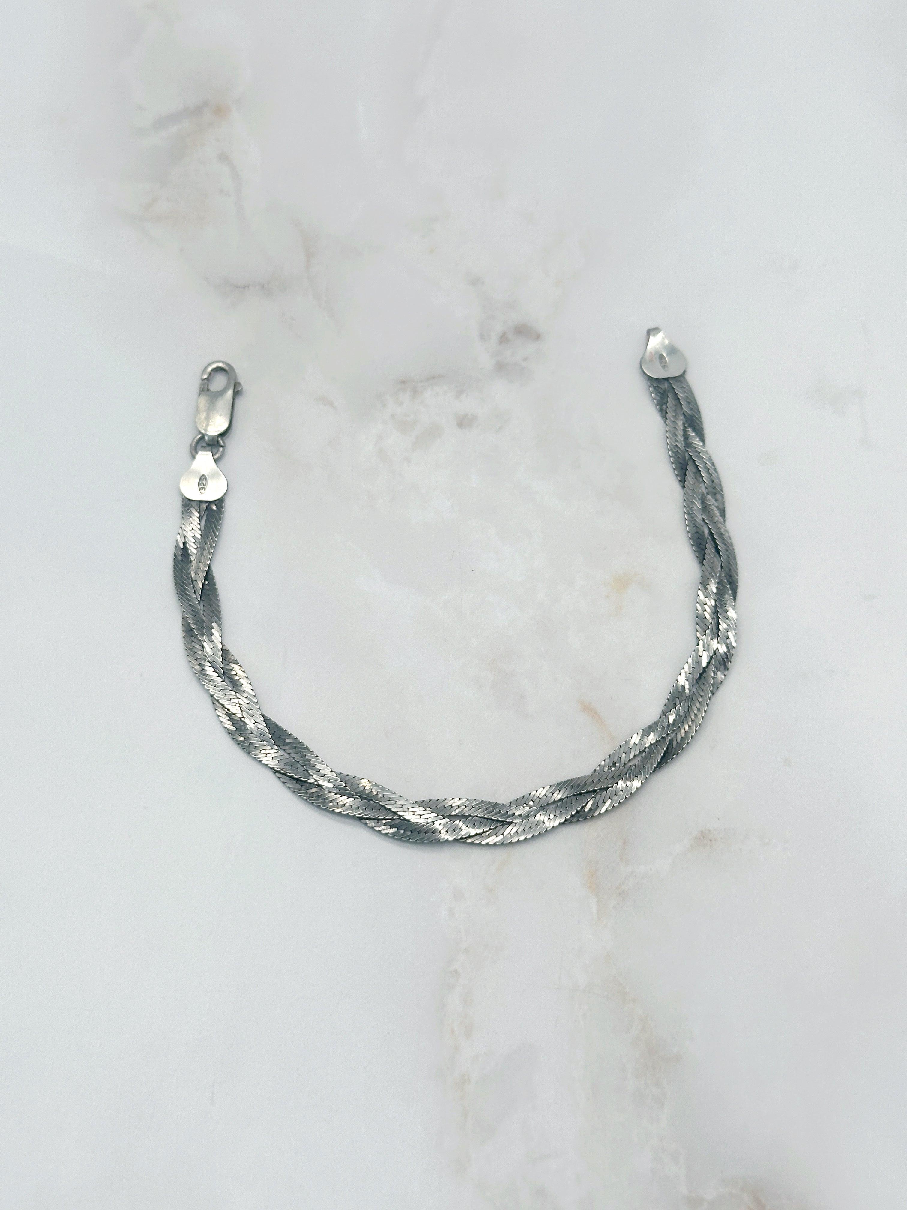Vintage Armband aus 925 Sterling Silber mit geflochtenem Design