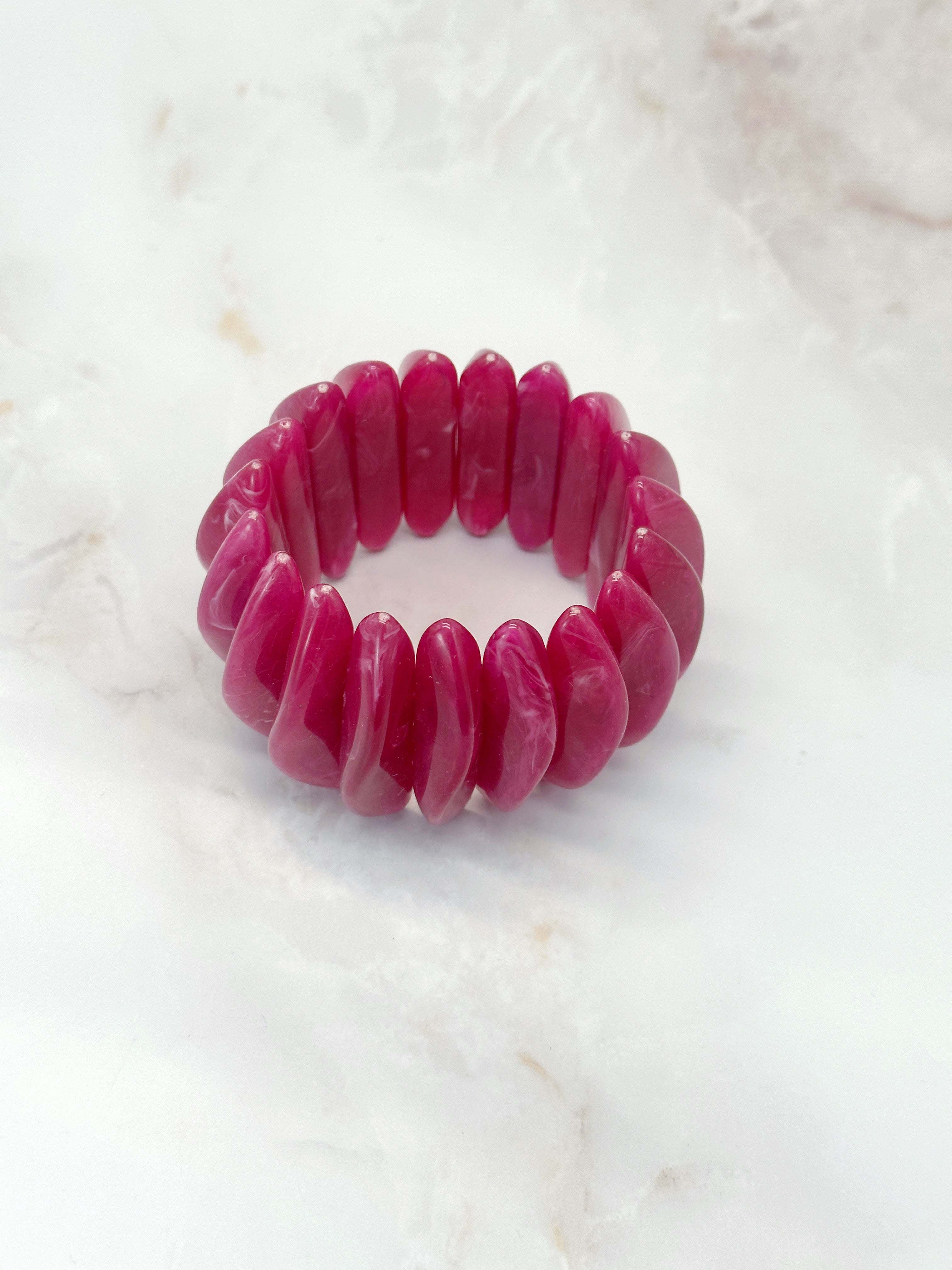 Breites flexibles Vintage Armband in Fuchsia