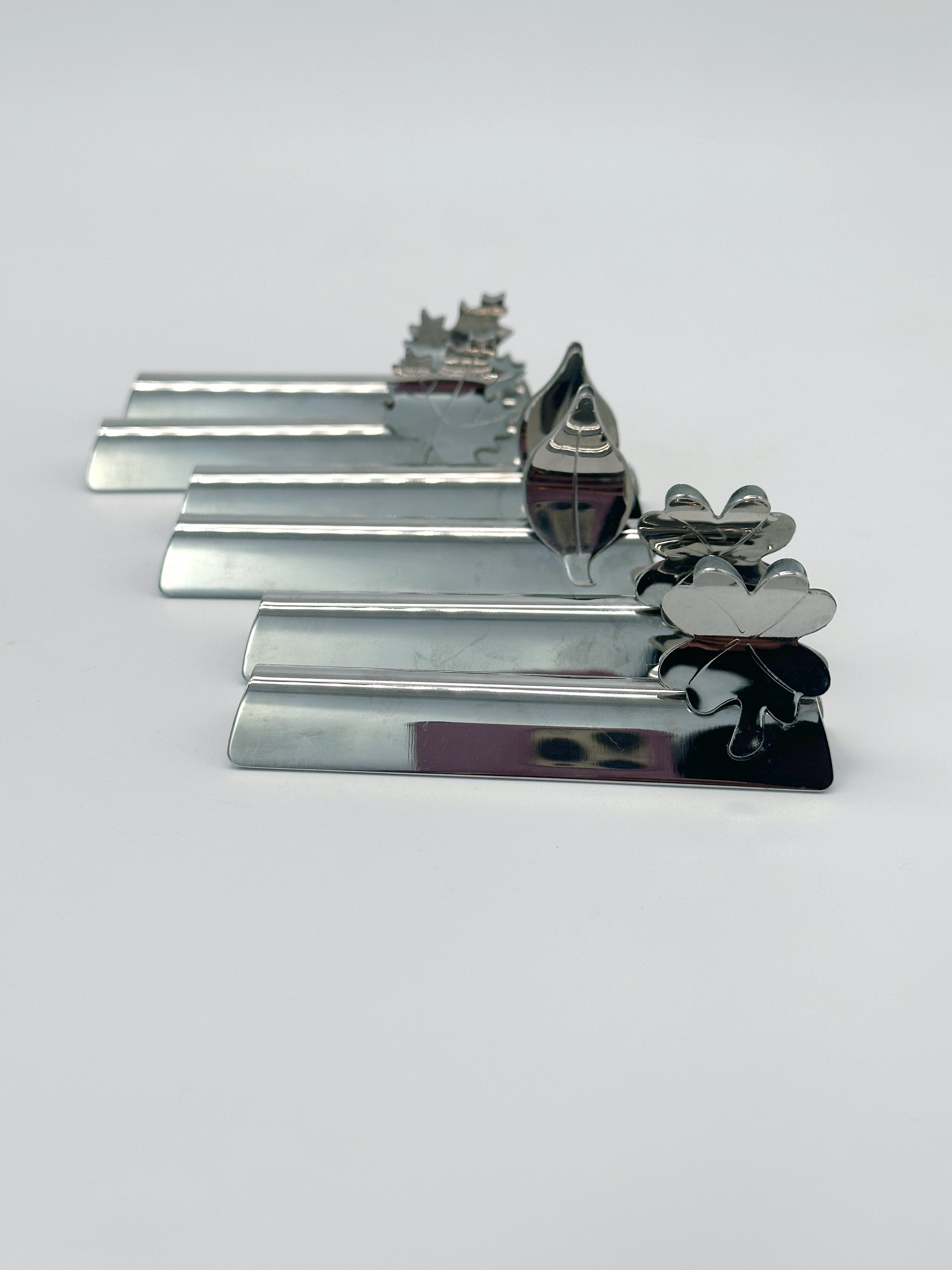 6 Stück Vintage Tischkartenhalter Blättermotive