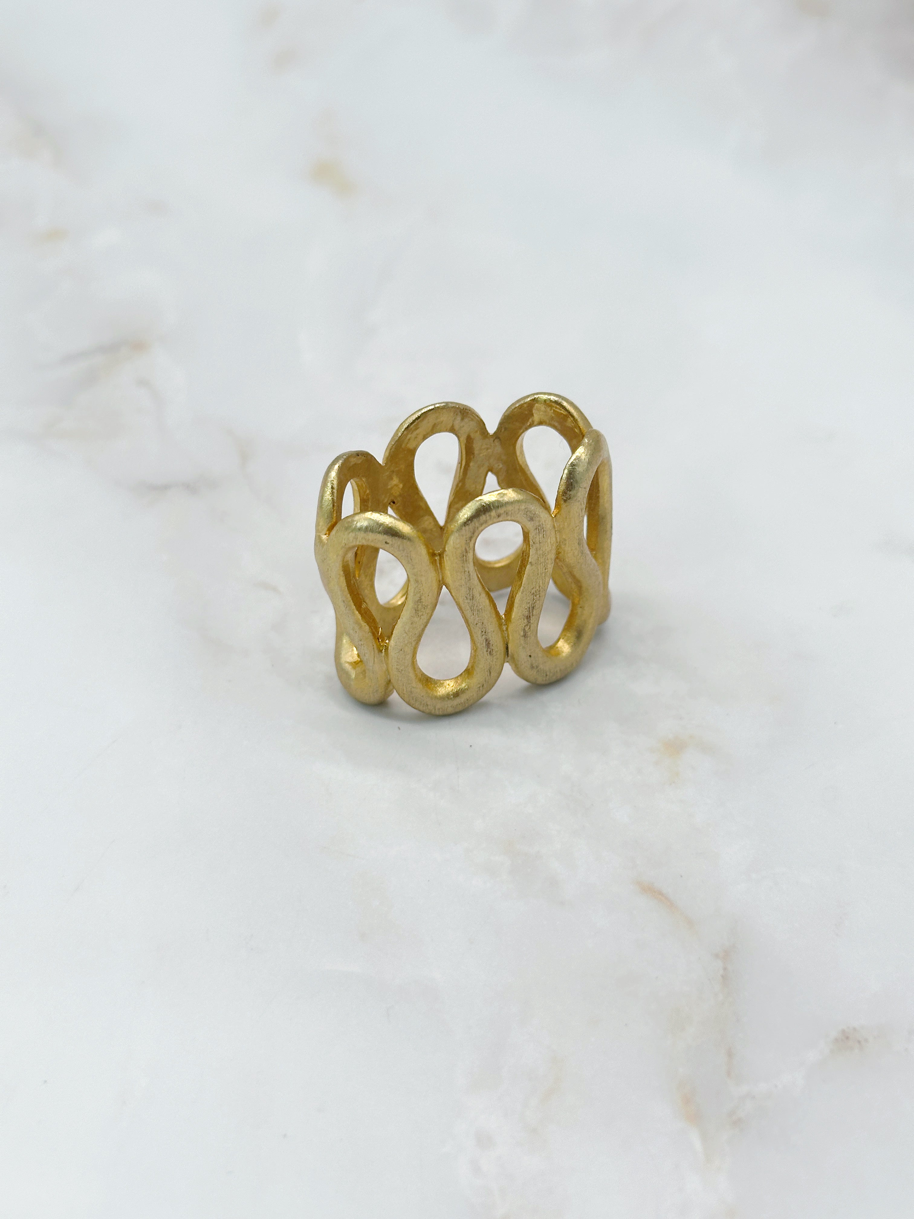 Vintage Tuchring in Schlingenform, vergoldet