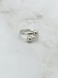 Vintage Silber Ring mit 2 Kugeln