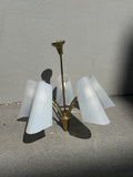 5-flammige Vintage Tütenlampe im Stil von Rupert Nikoll, Wien um 1960