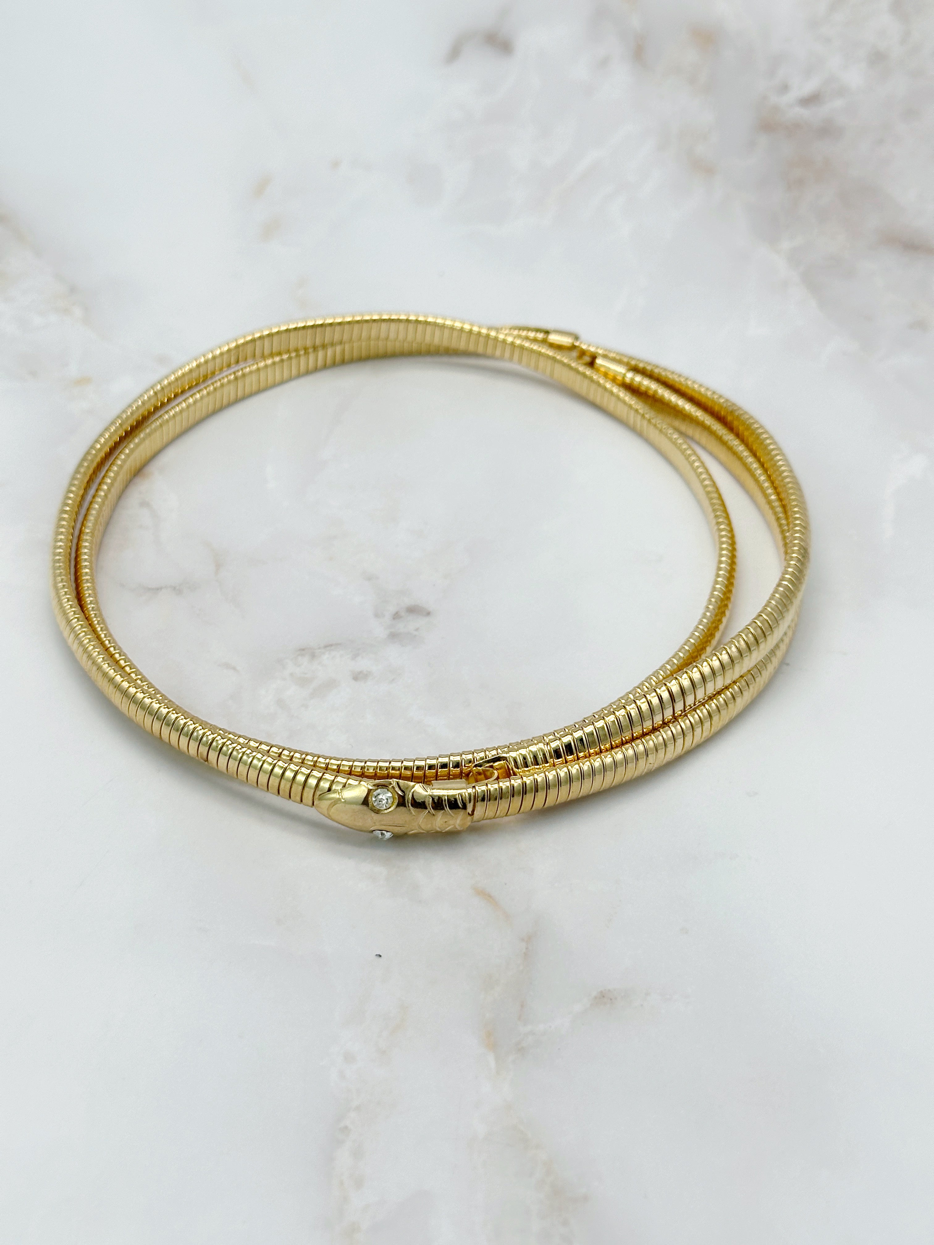 Vintage Choker mit Schlangenkette und Schlangenmotiv