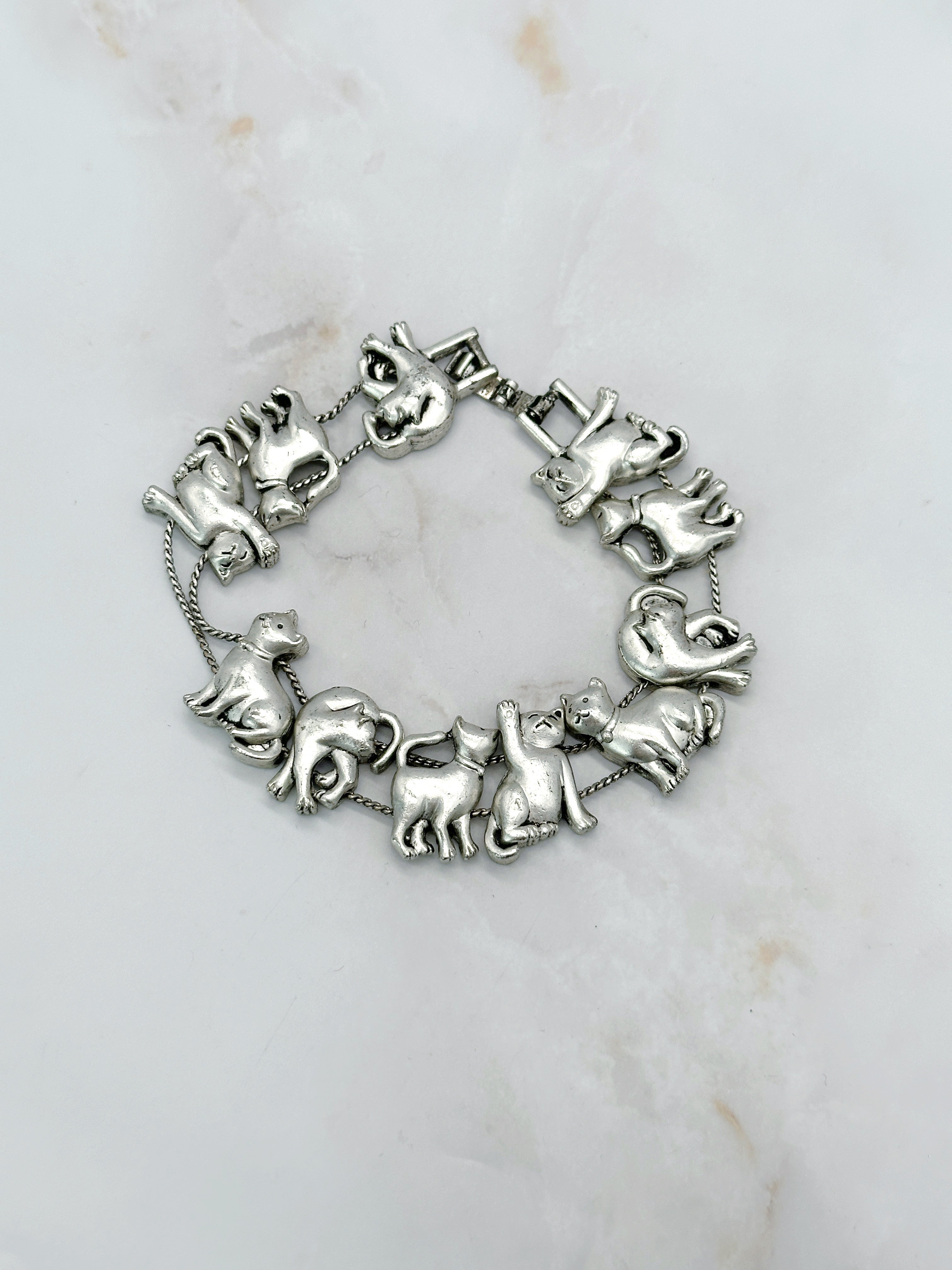 Vintage Armband mit Katzen
