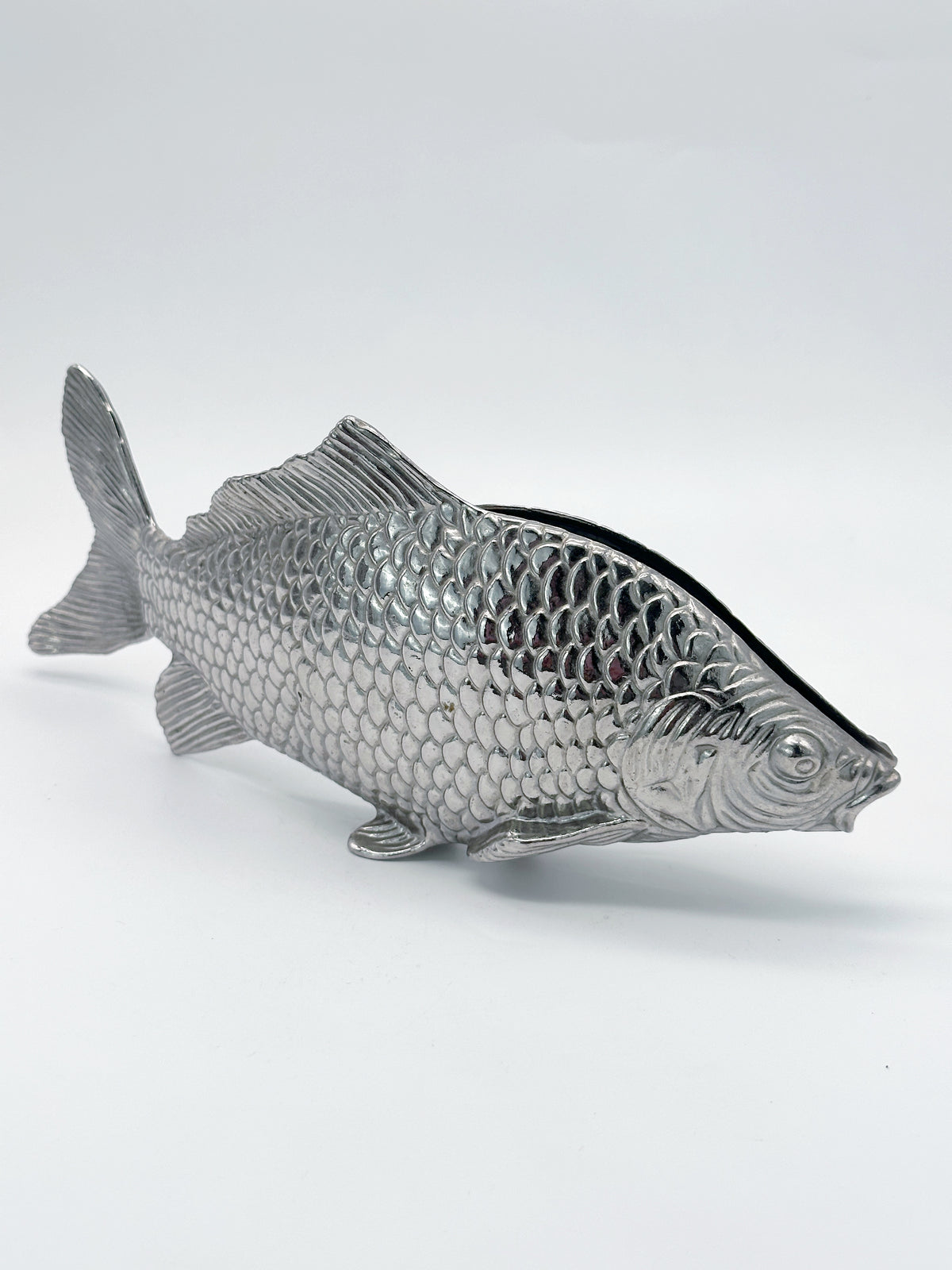 Vintage Serviettenhalter in Fischform – versilbert und auch als Briefhalter nutzbar