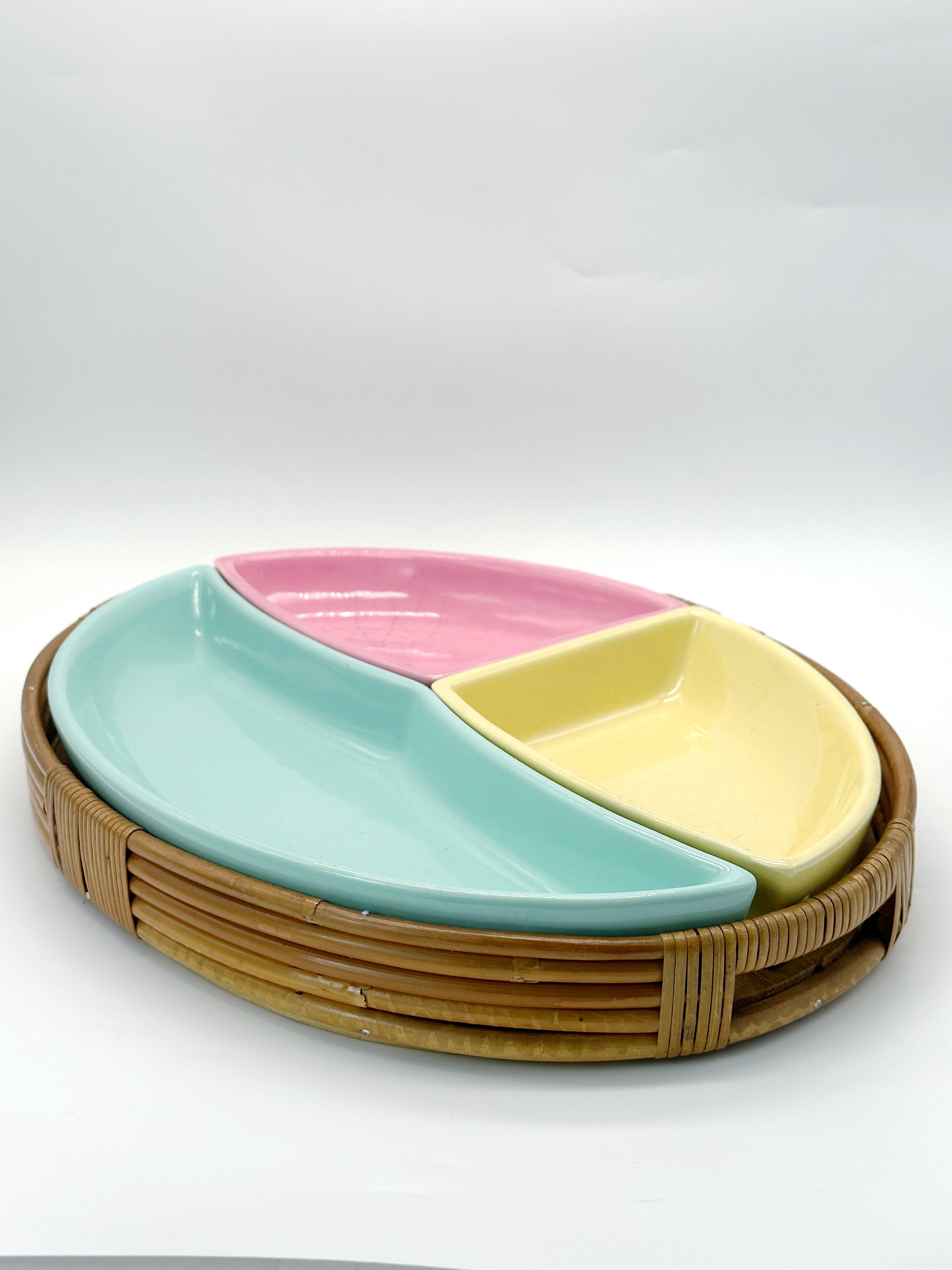 Original 50er Jahre Menage-Set mit Keramikschalen