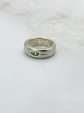 Bicolour Ring mit grüner Navette