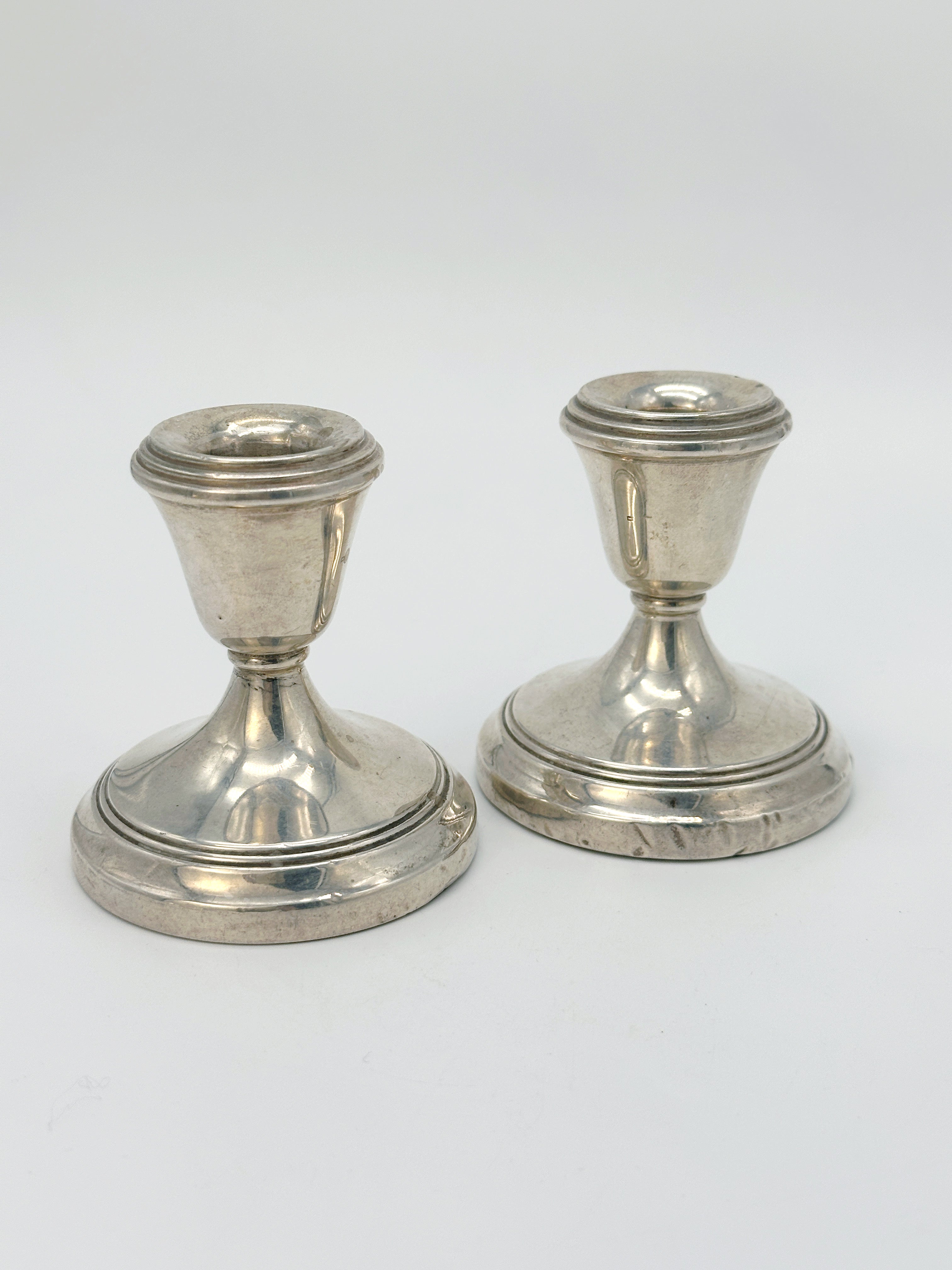Paar Vintage Kerzenständer aus Silber, England 1972