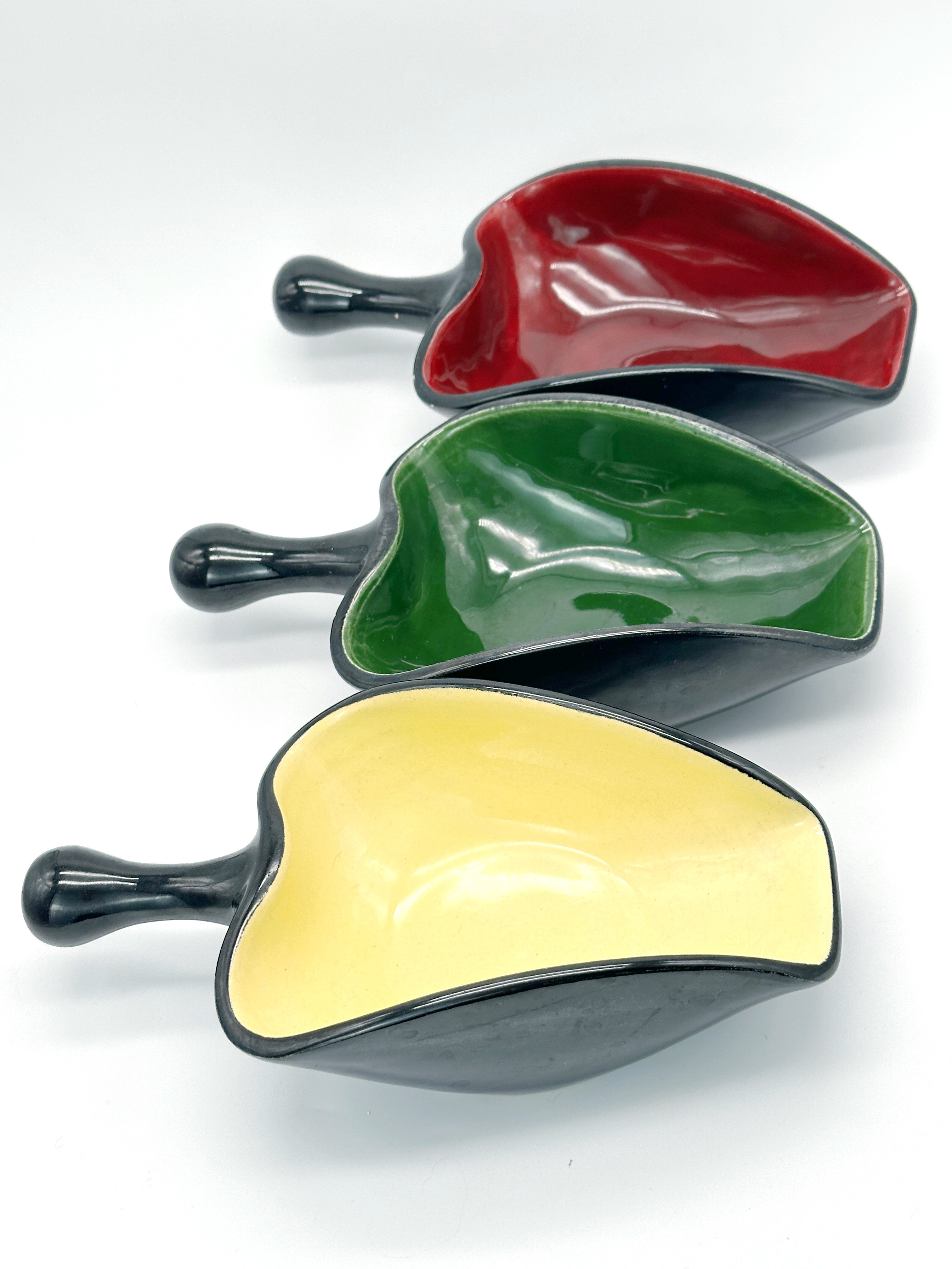 Set aus 3 Keramikschalen Paprika im 50er Jahre Stil