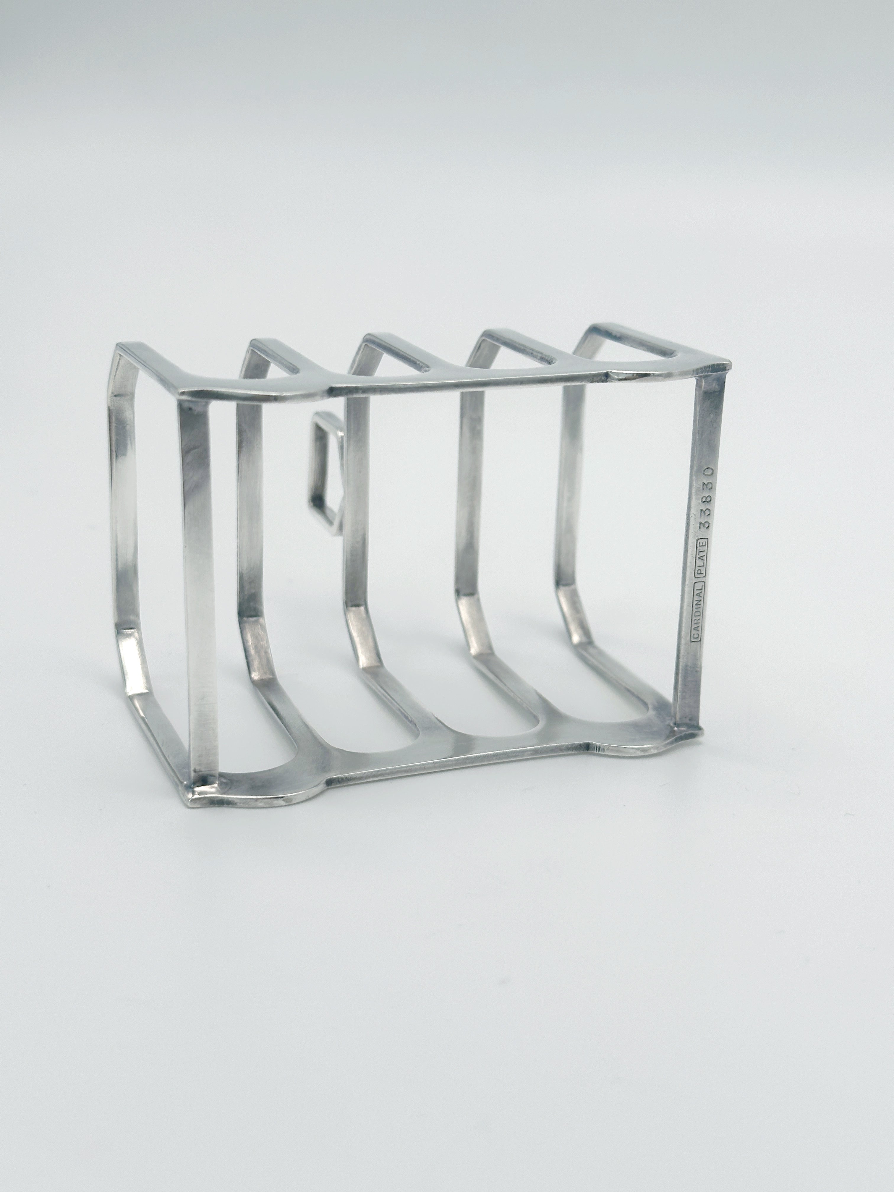 Versilberter Vintage Toastständer für 4 Scheiben