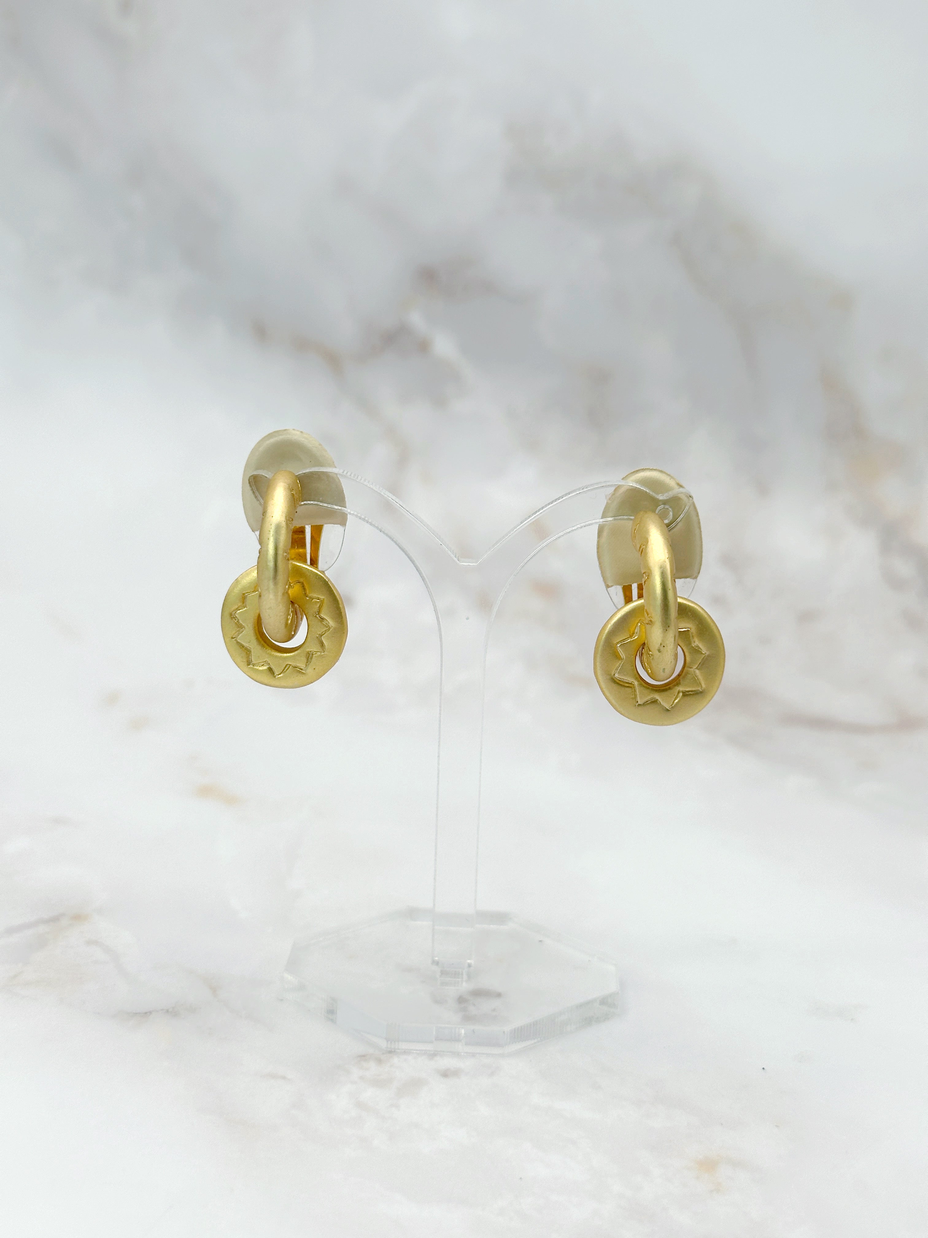 Vintage Doorknocker-Ohrclips mit abnehmbarem Ring