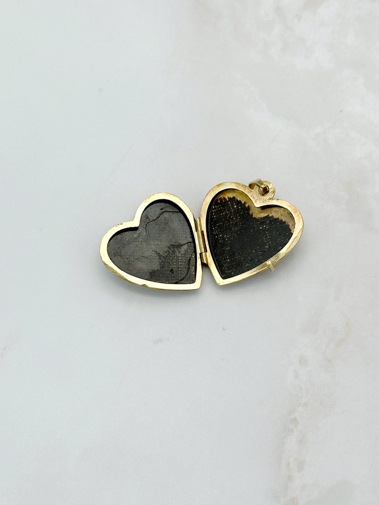 Vintage Herz Medaillon in Gelbgold