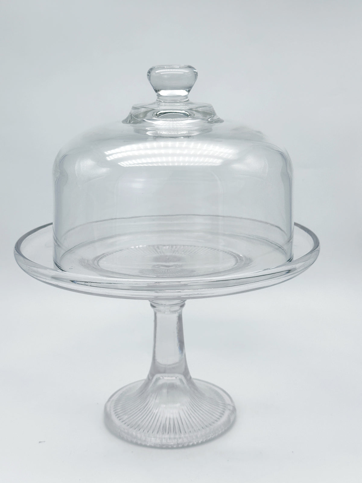 Vintage Käseglocke / Tortenständer aus Pressglas