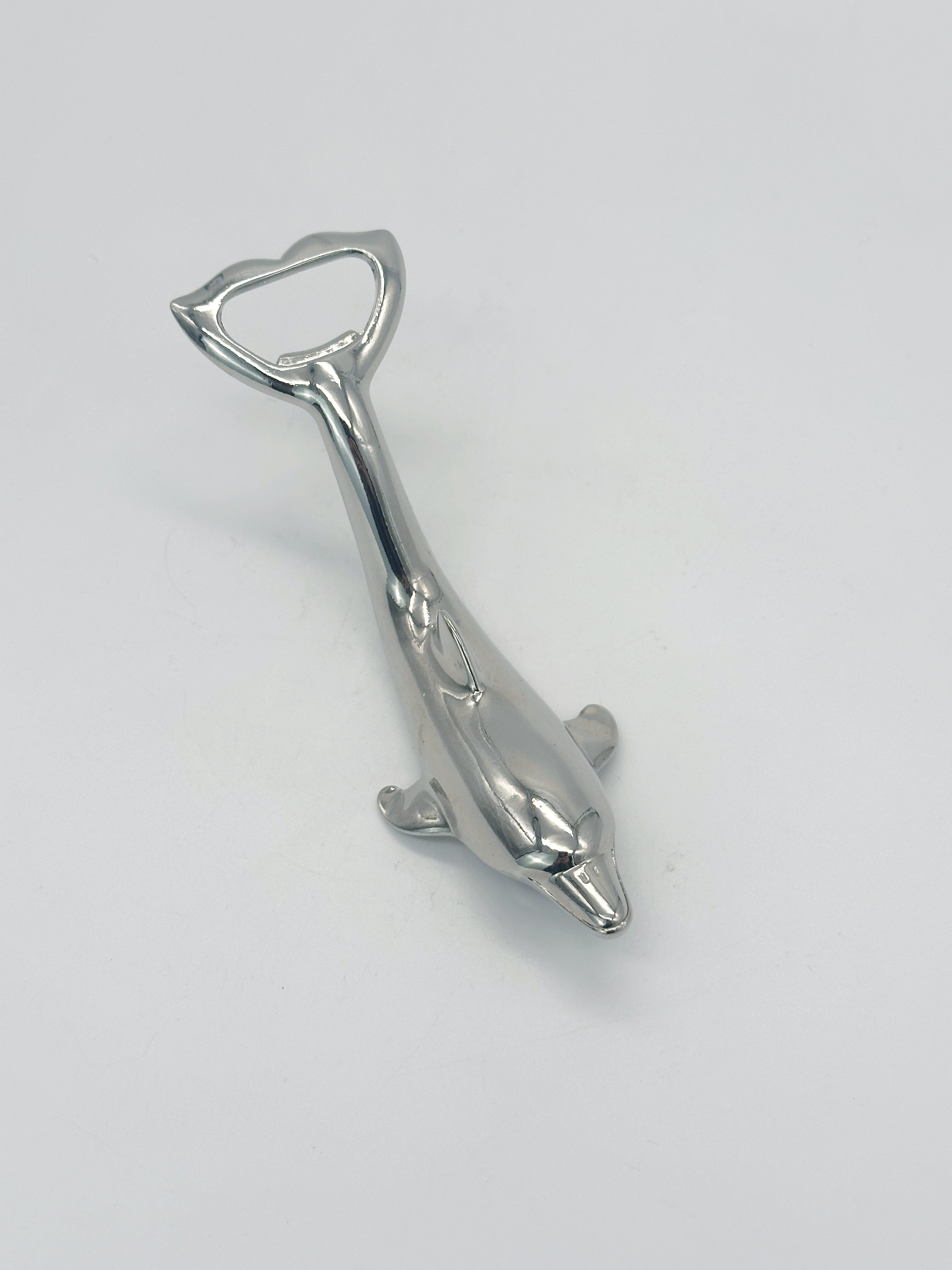 Versilberter Vintage Flaschenöffner Delfin von BMF