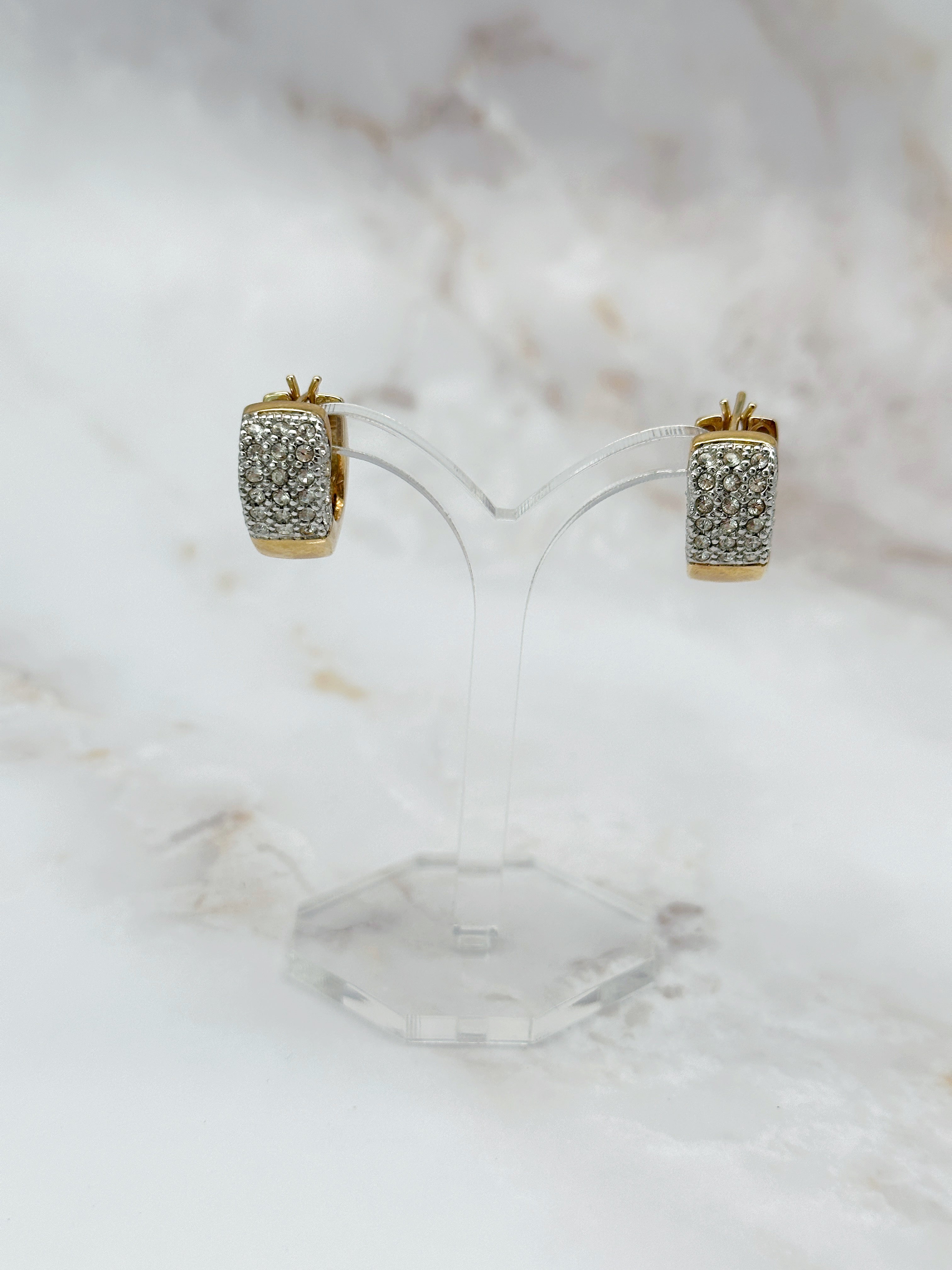 Vintage Herz Creolen mit Strass