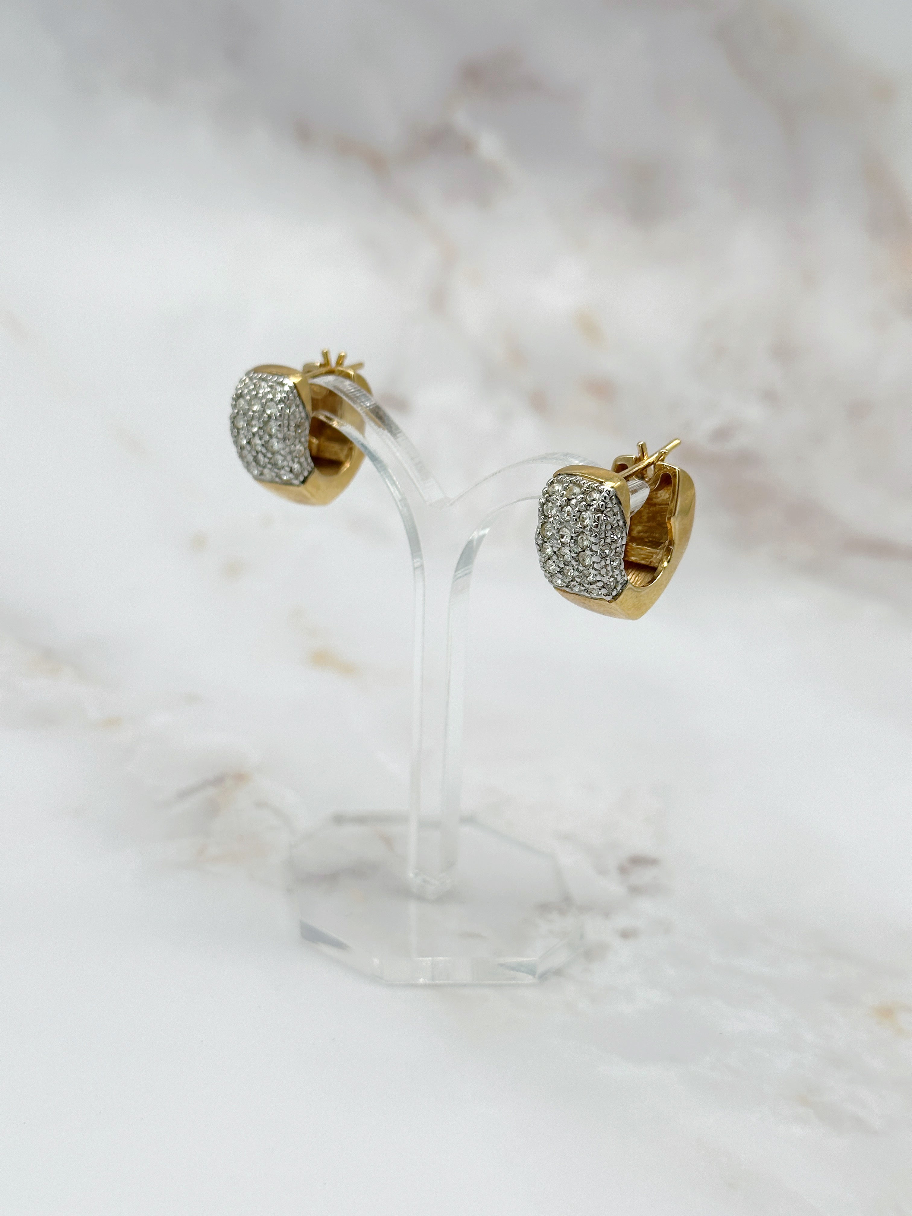 Vintage Herz Creolen mit Strass