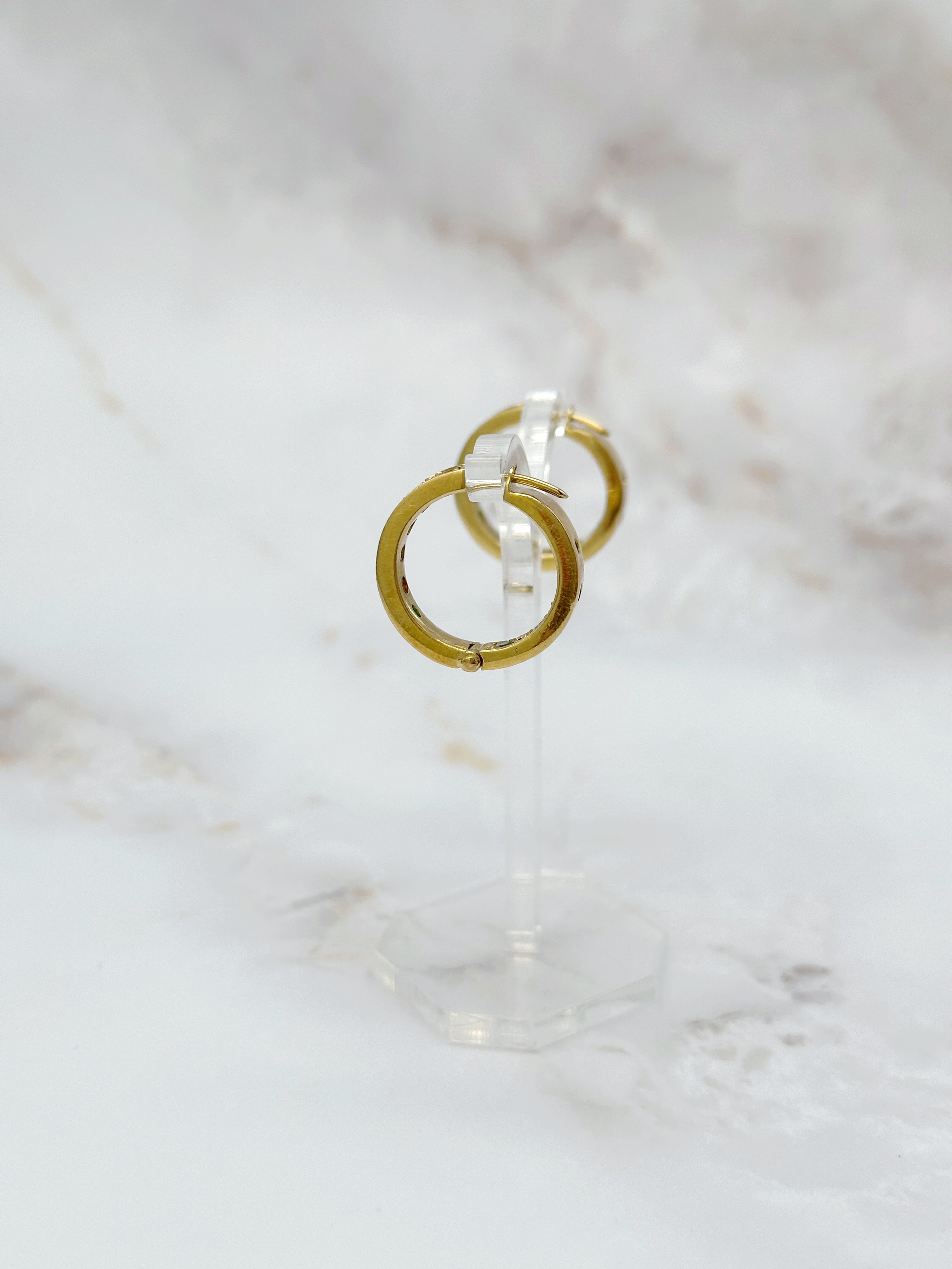 Vintage Creolen mit Edelsteinen & Diamanten