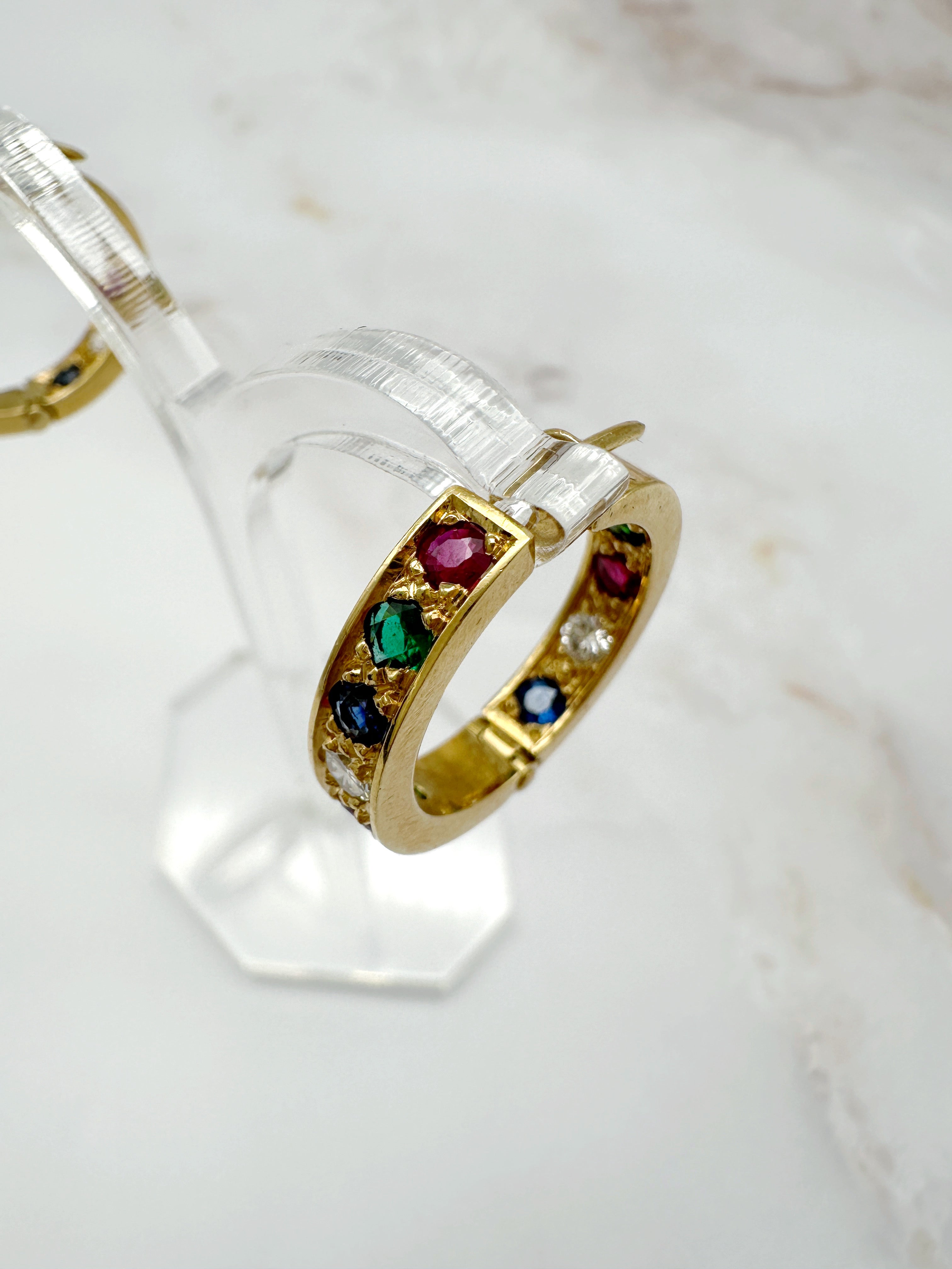Vintage Creolen mit Edelsteinen & Diamanten