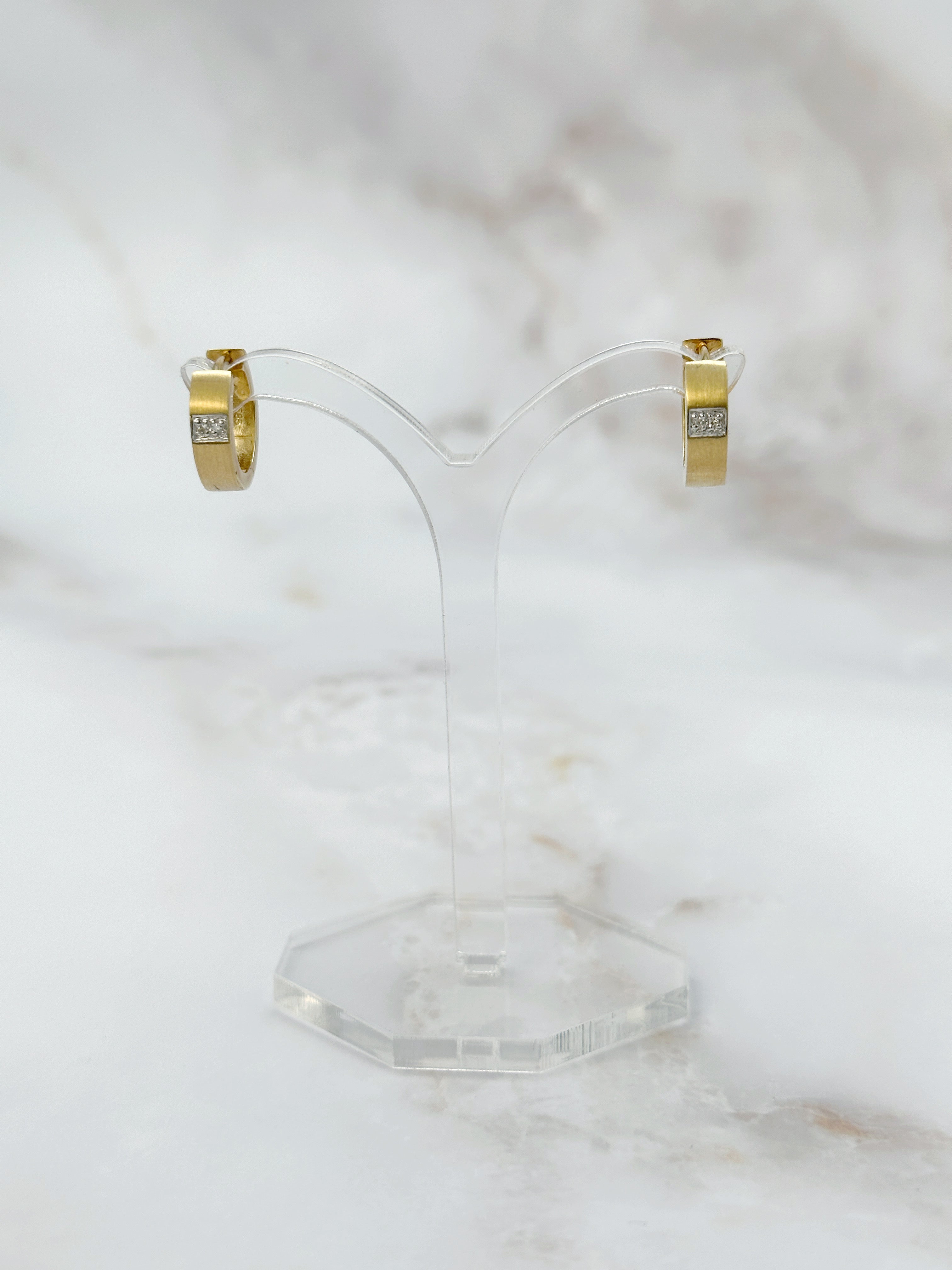 Vintage Creolen modern mit Diamanten