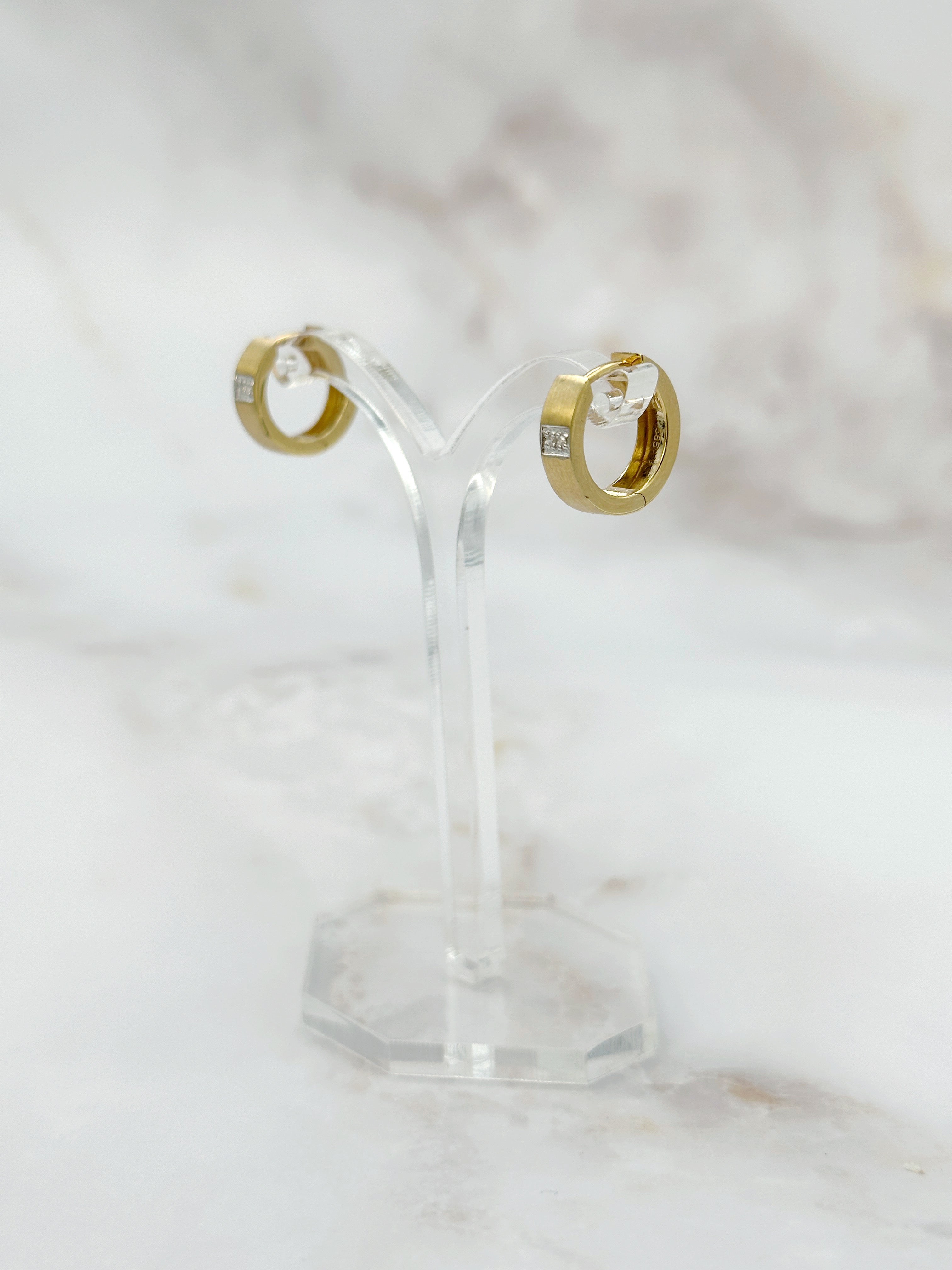 Vintage Creolen modern mit Diamanten