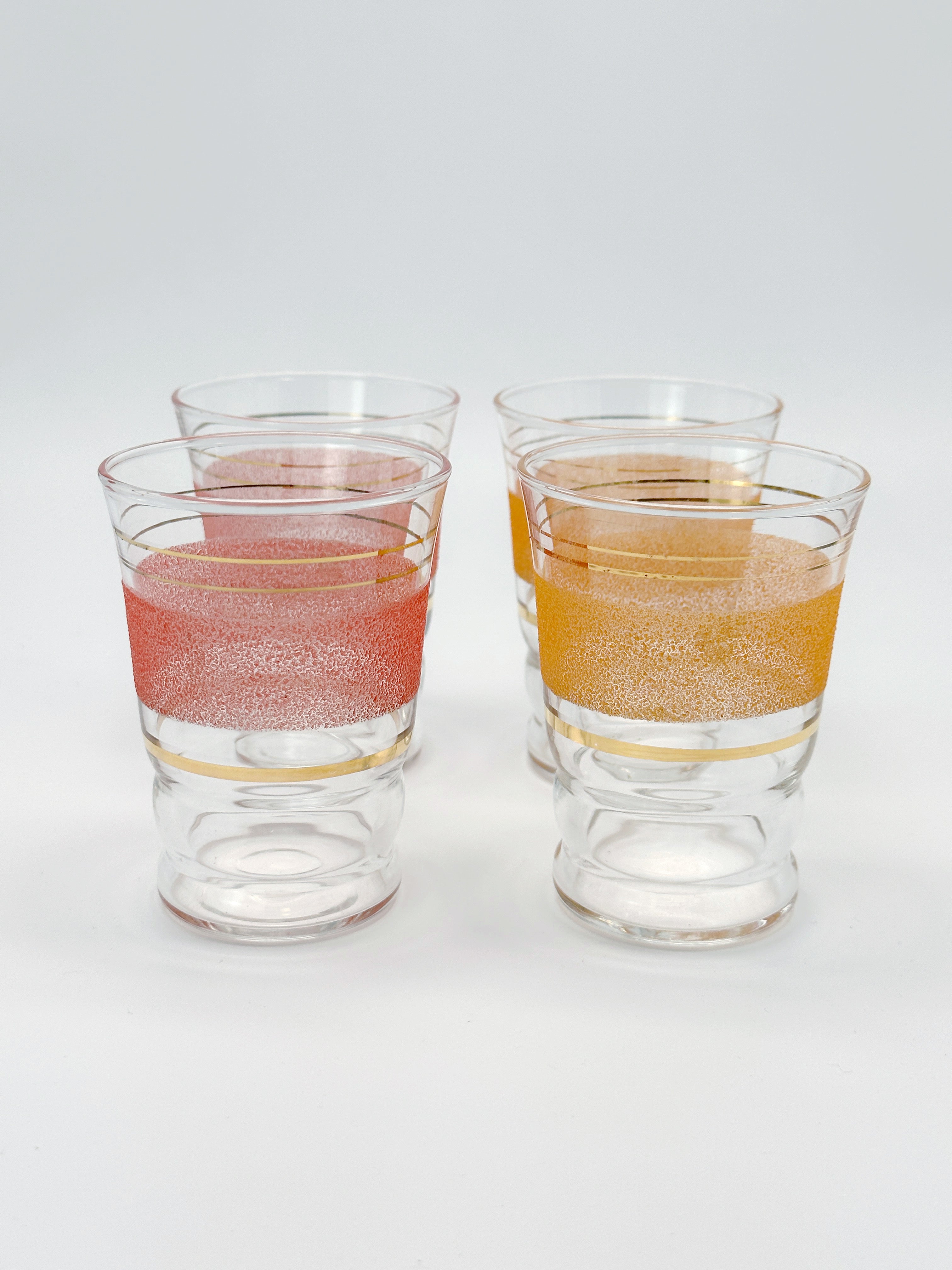 Vintage Gläser rot & orange um 1950