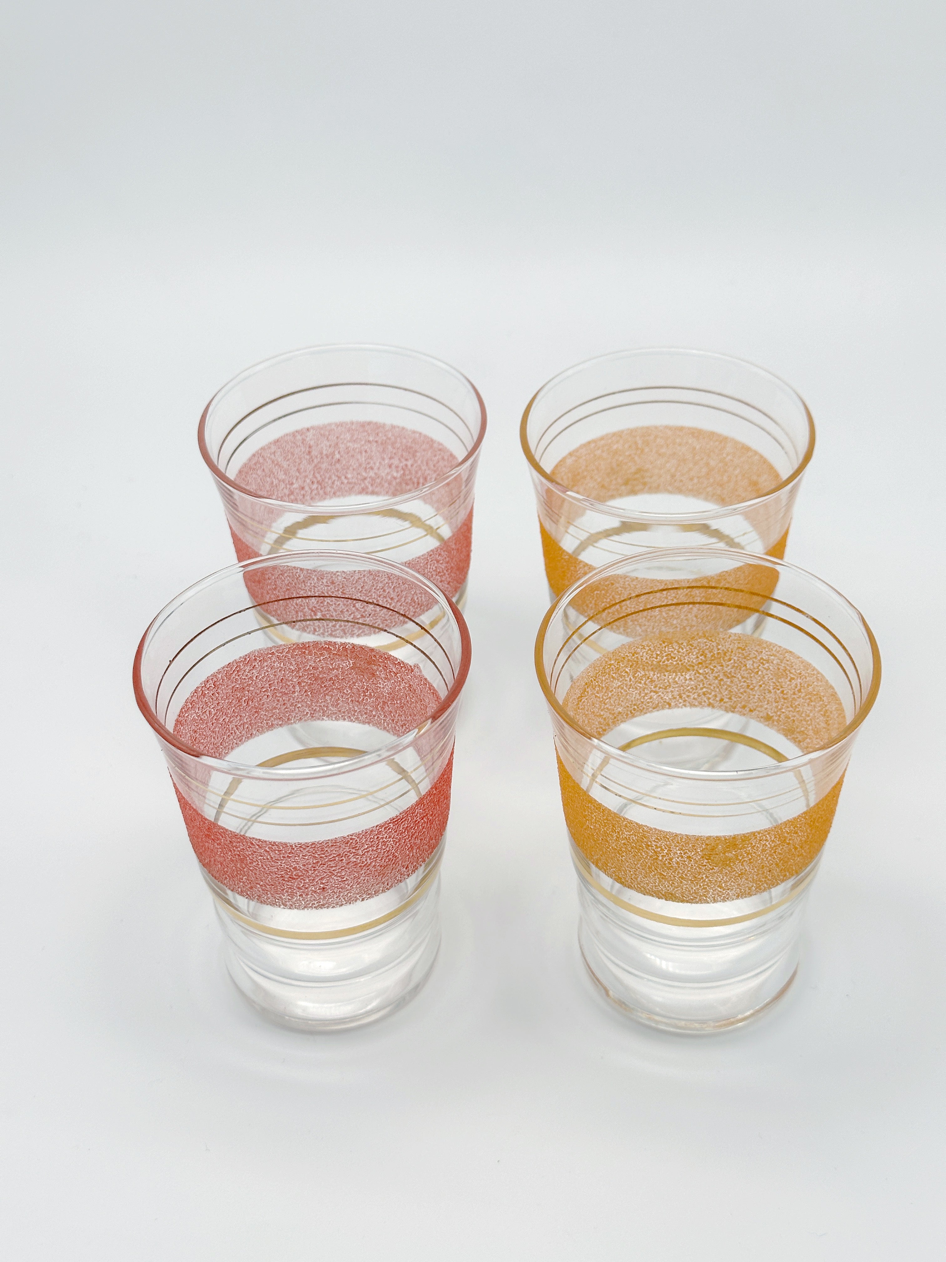 Vintage Gläser rot & orange um 1950