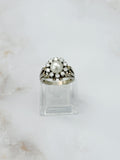Statement ring with cultured pearl &amp; diamonds