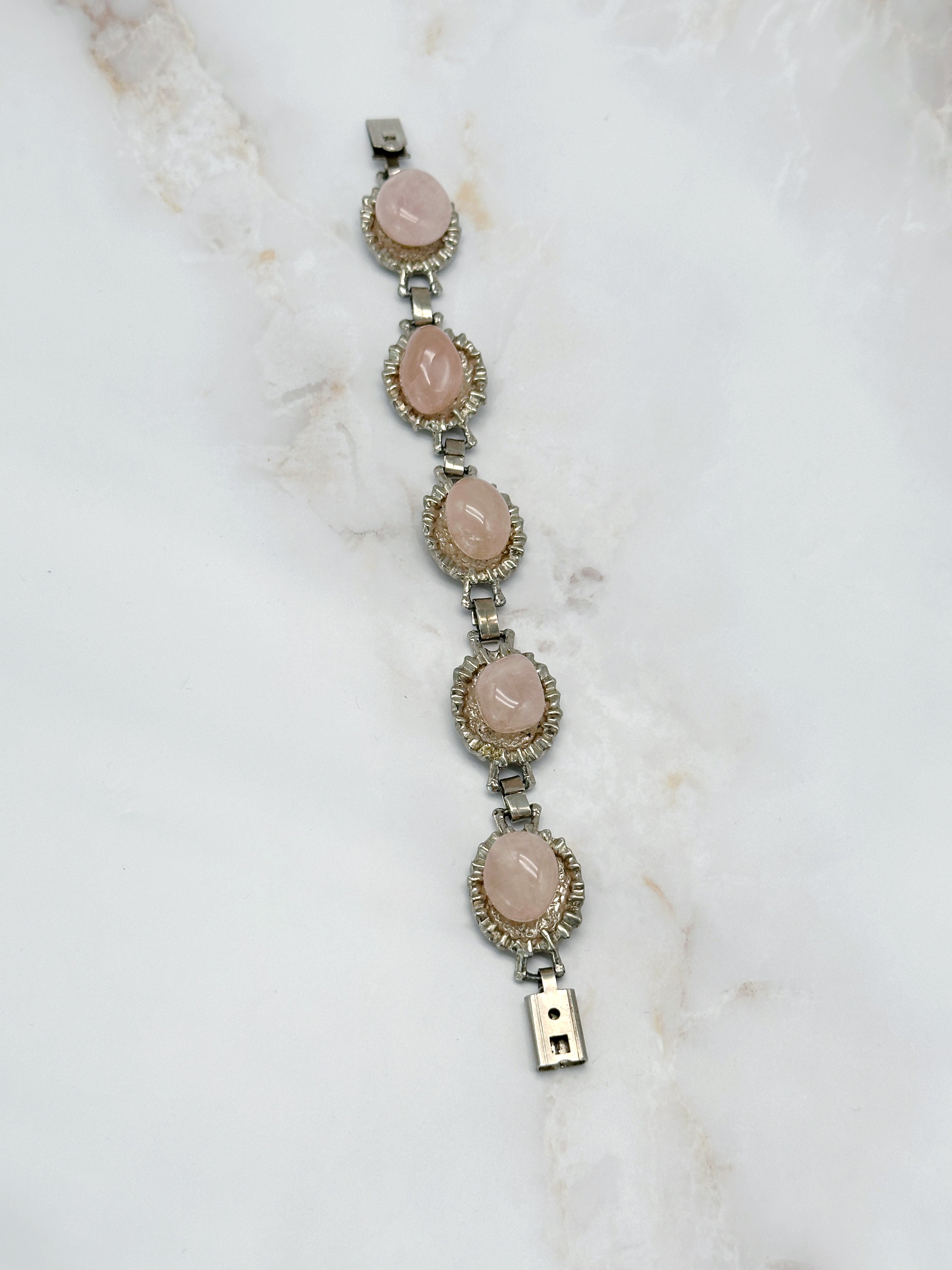 Vintage bracelet with rose quartz elements