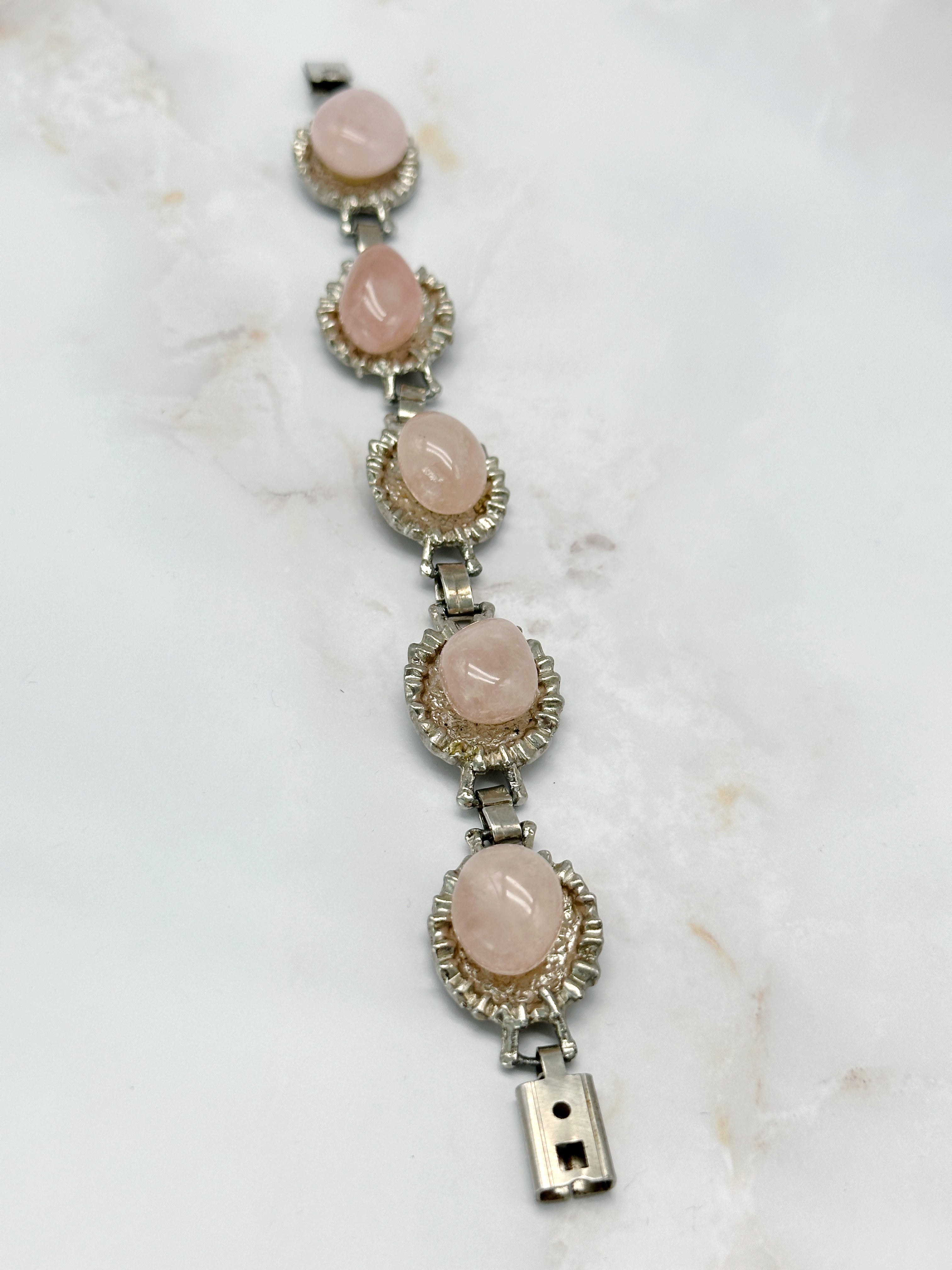 Vintage bracelet with rose quartz elements