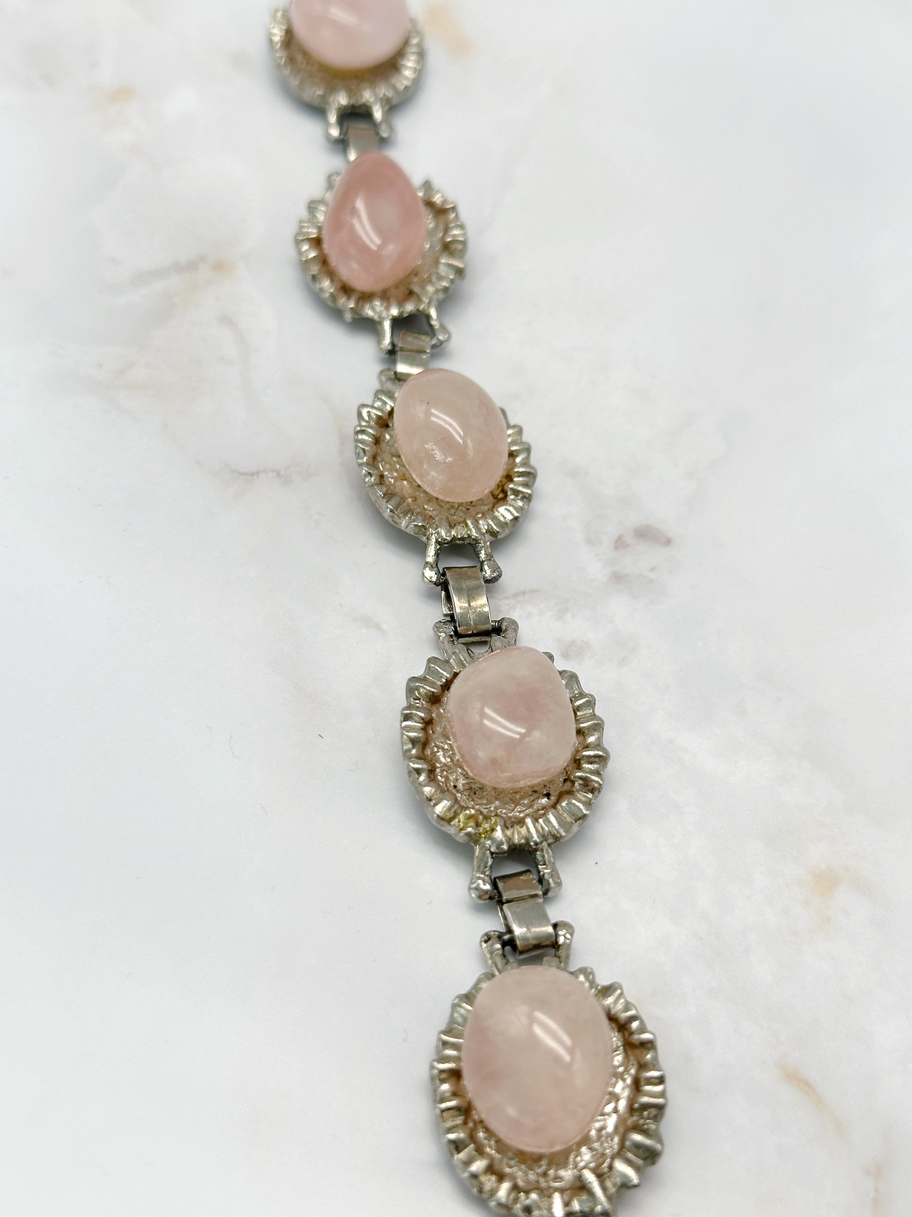 Vintage bracelet with rose quartz elements
