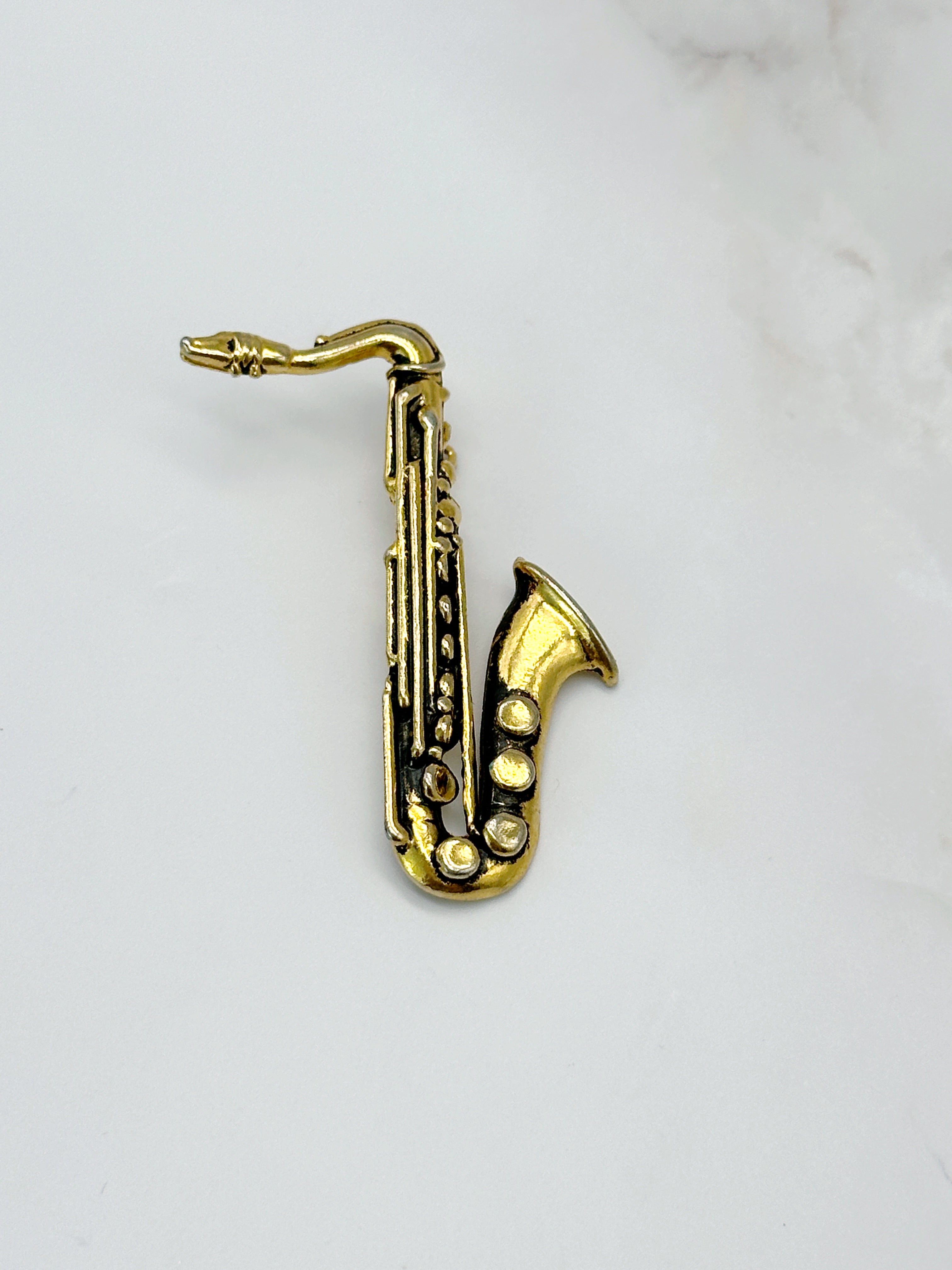 Vintage Brosche Saxophon