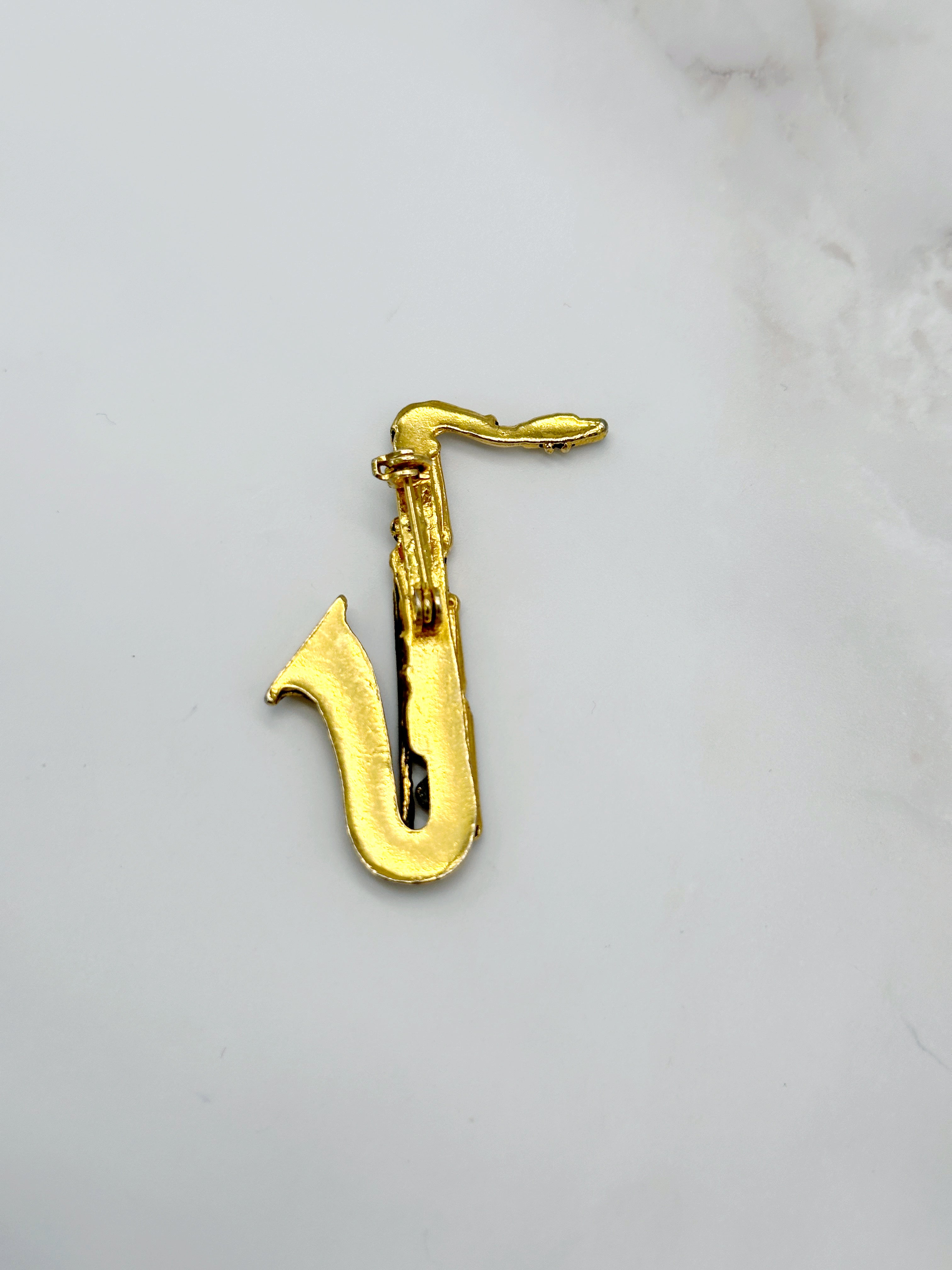 Vintage Brosche Saxophon
