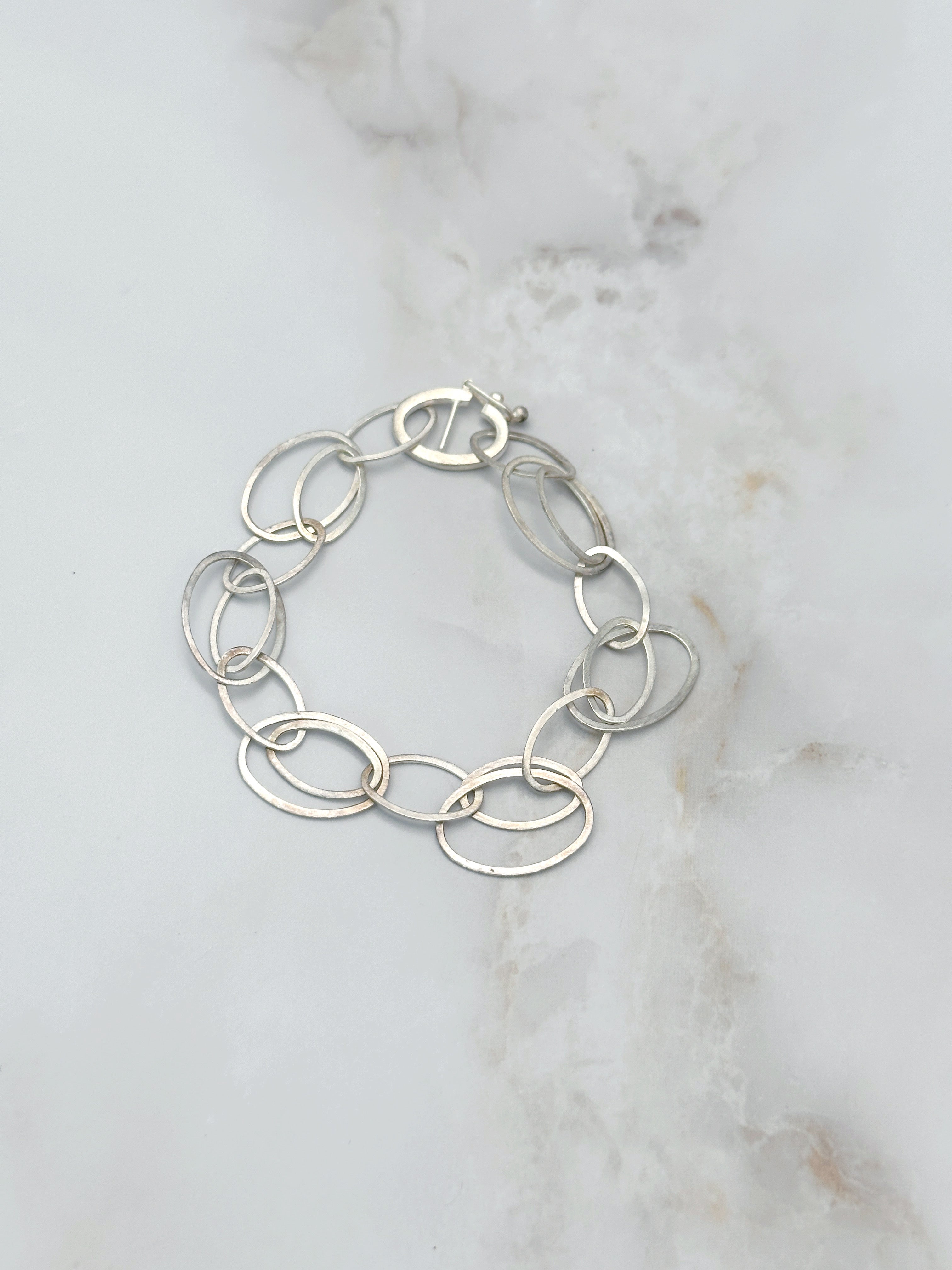 Fine link bracelet silver