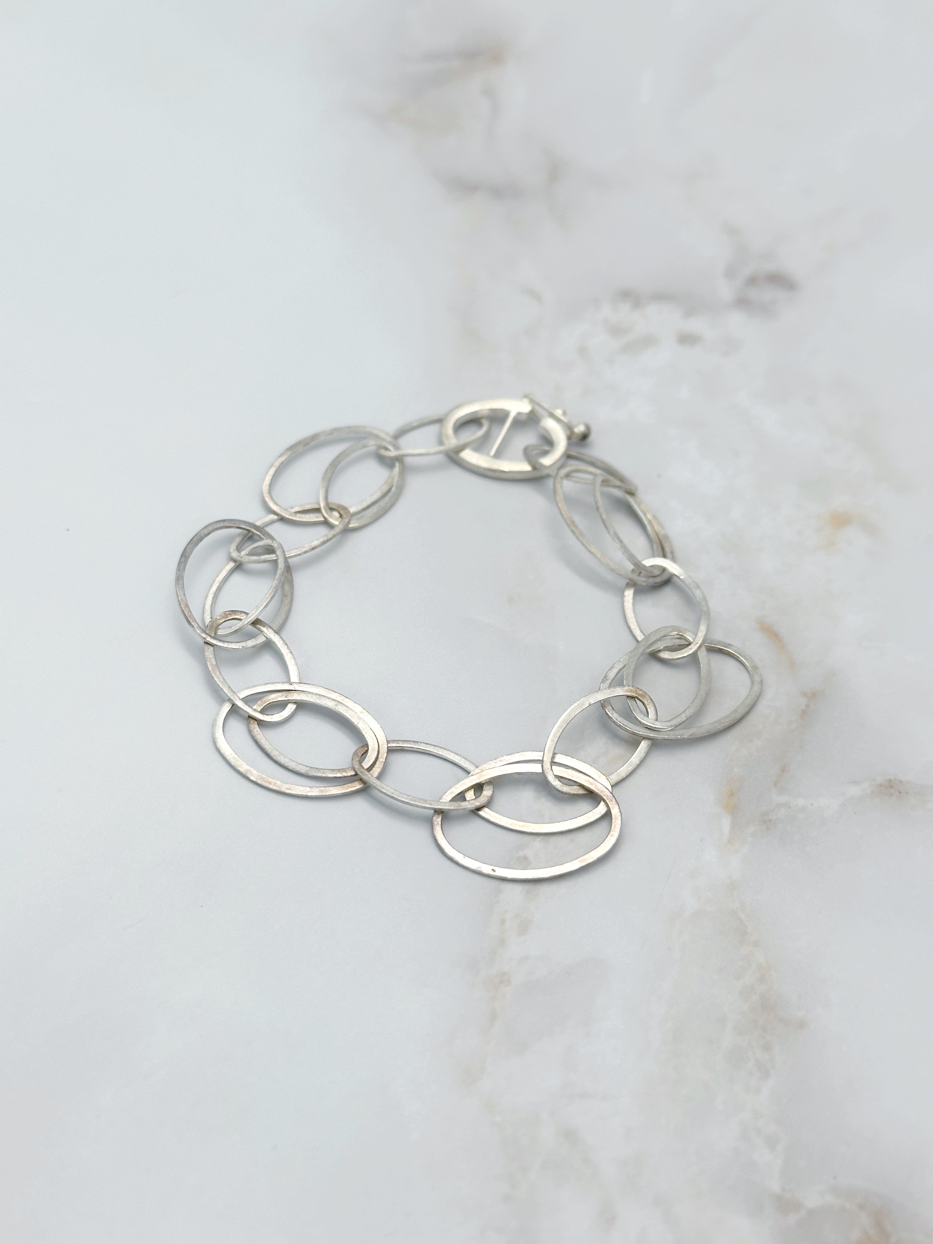 Fine link bracelet silver