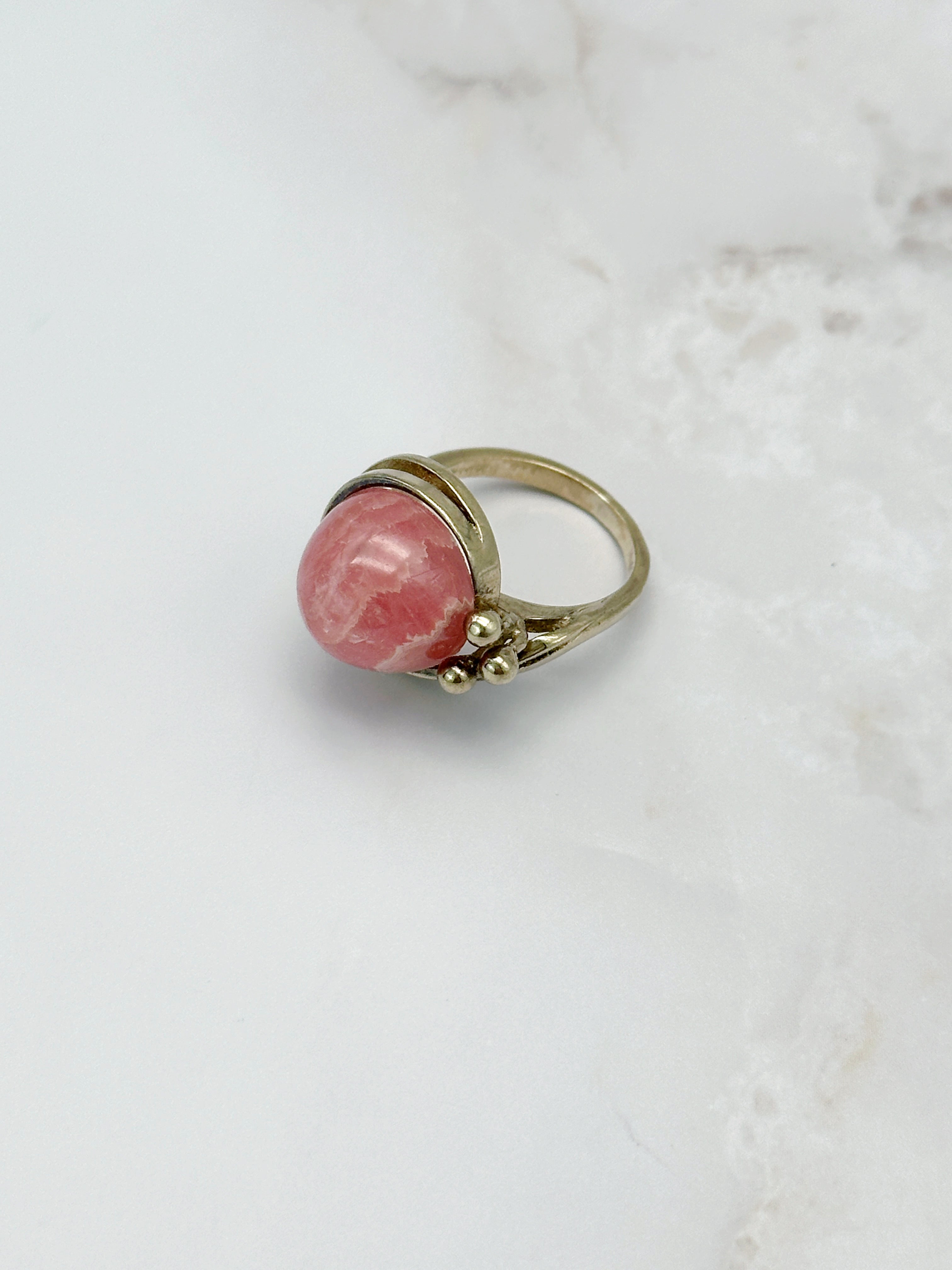 Vintage ring with rhodochrosite