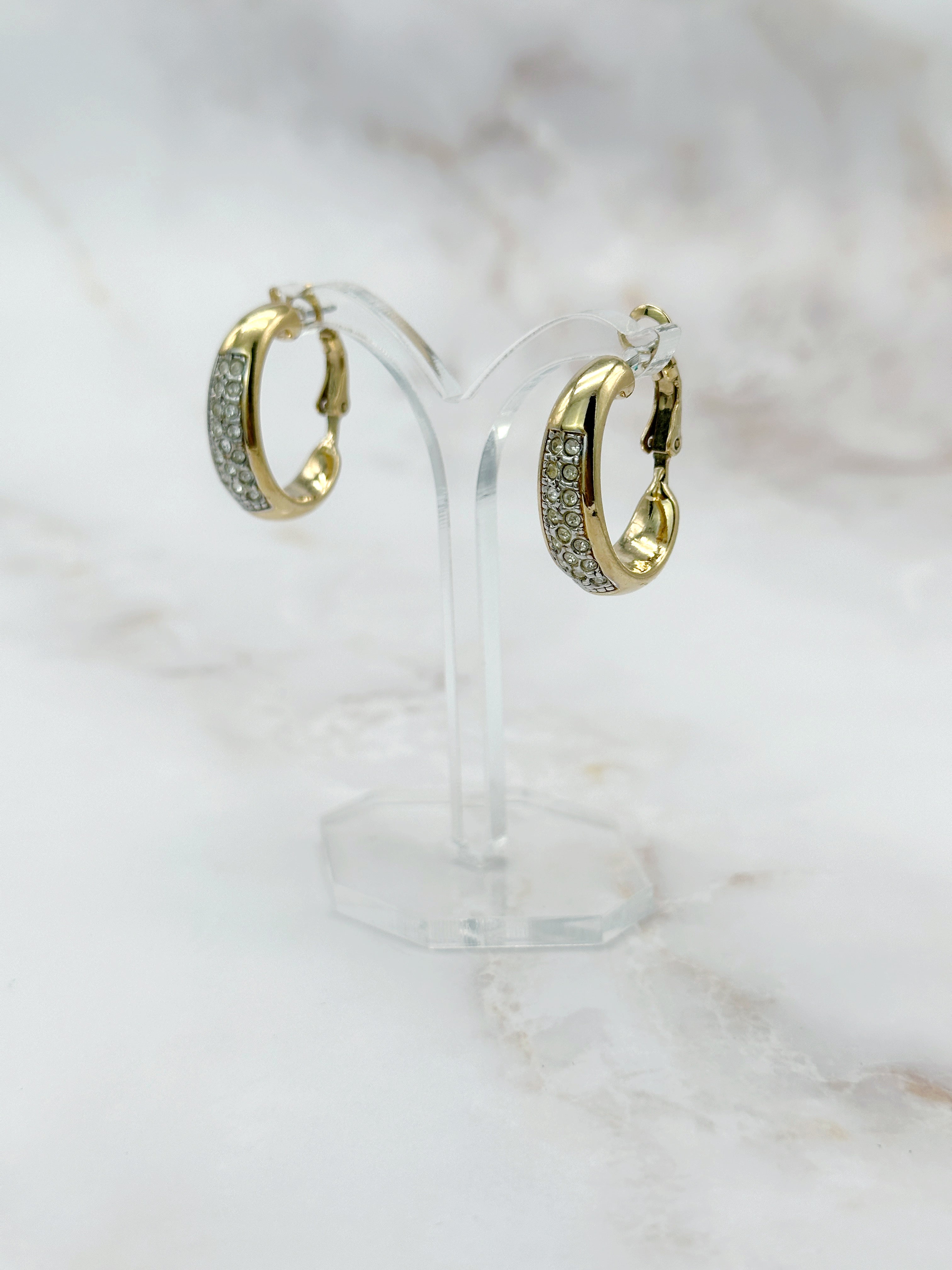 Vintage Creolen Pierre Lang mit Strass
