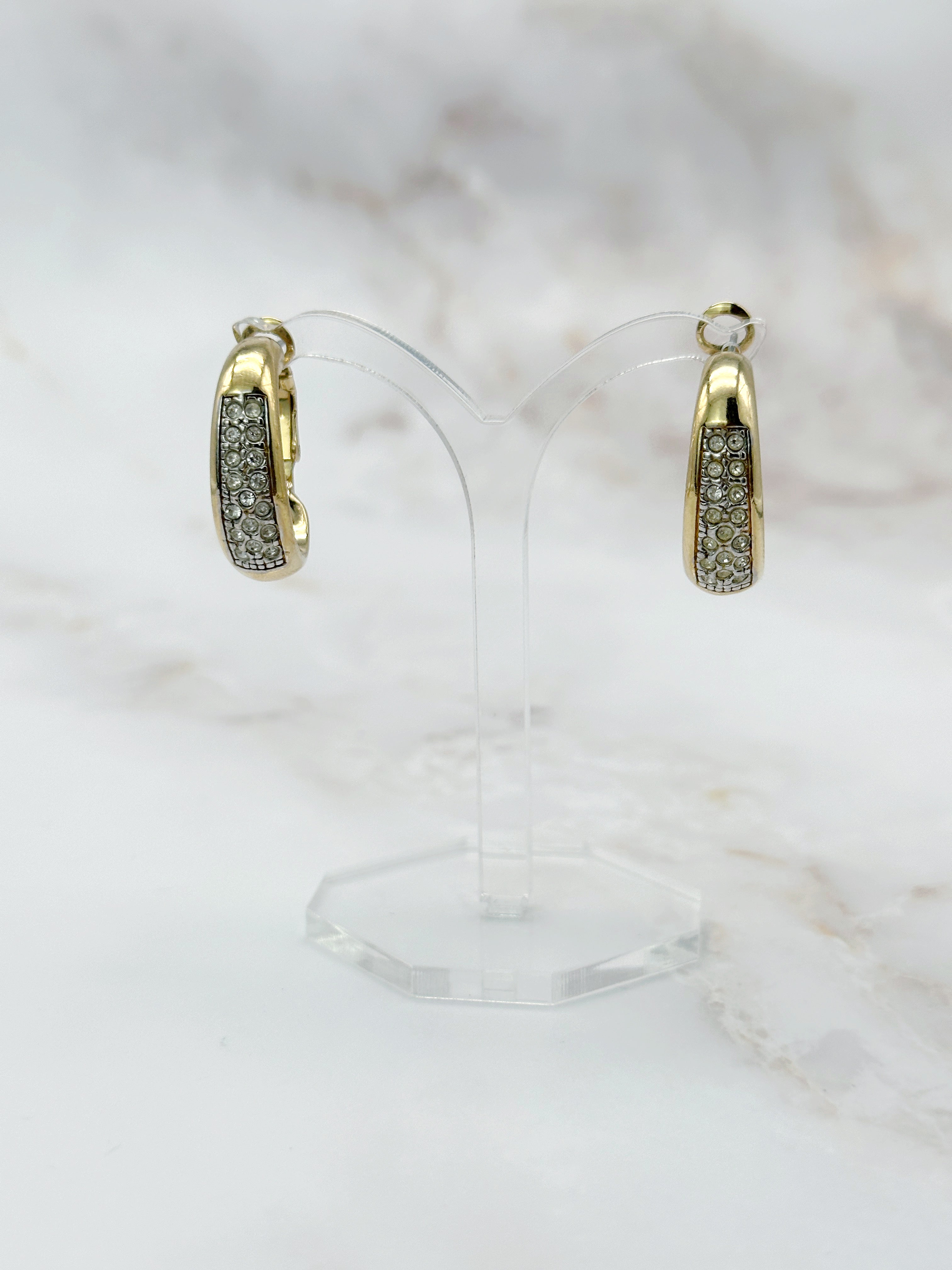 Vintage Creolen Pierre Lang mit Strass