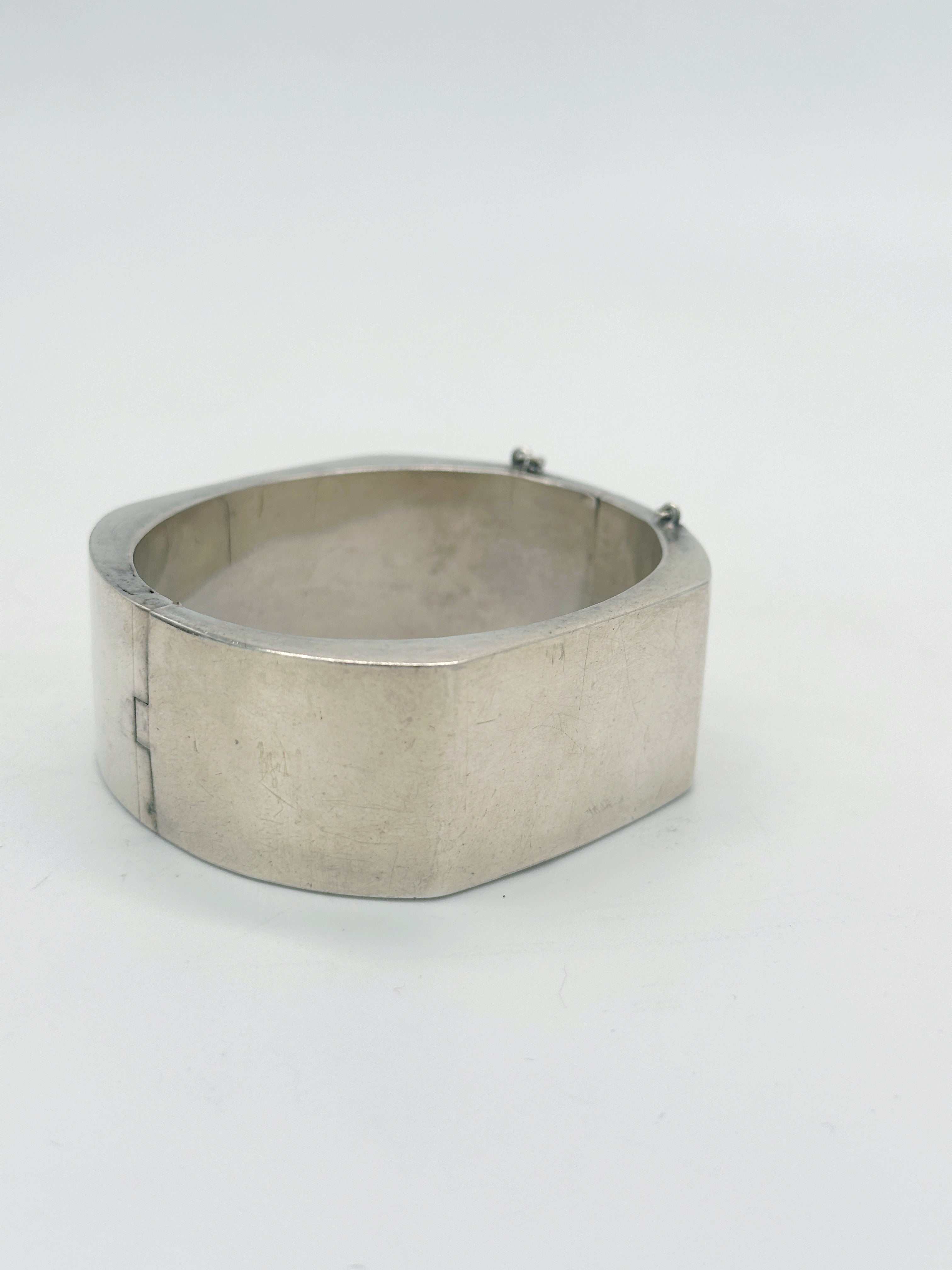 Massive Sterling Silber Armspange in Manschetten-Optik 925