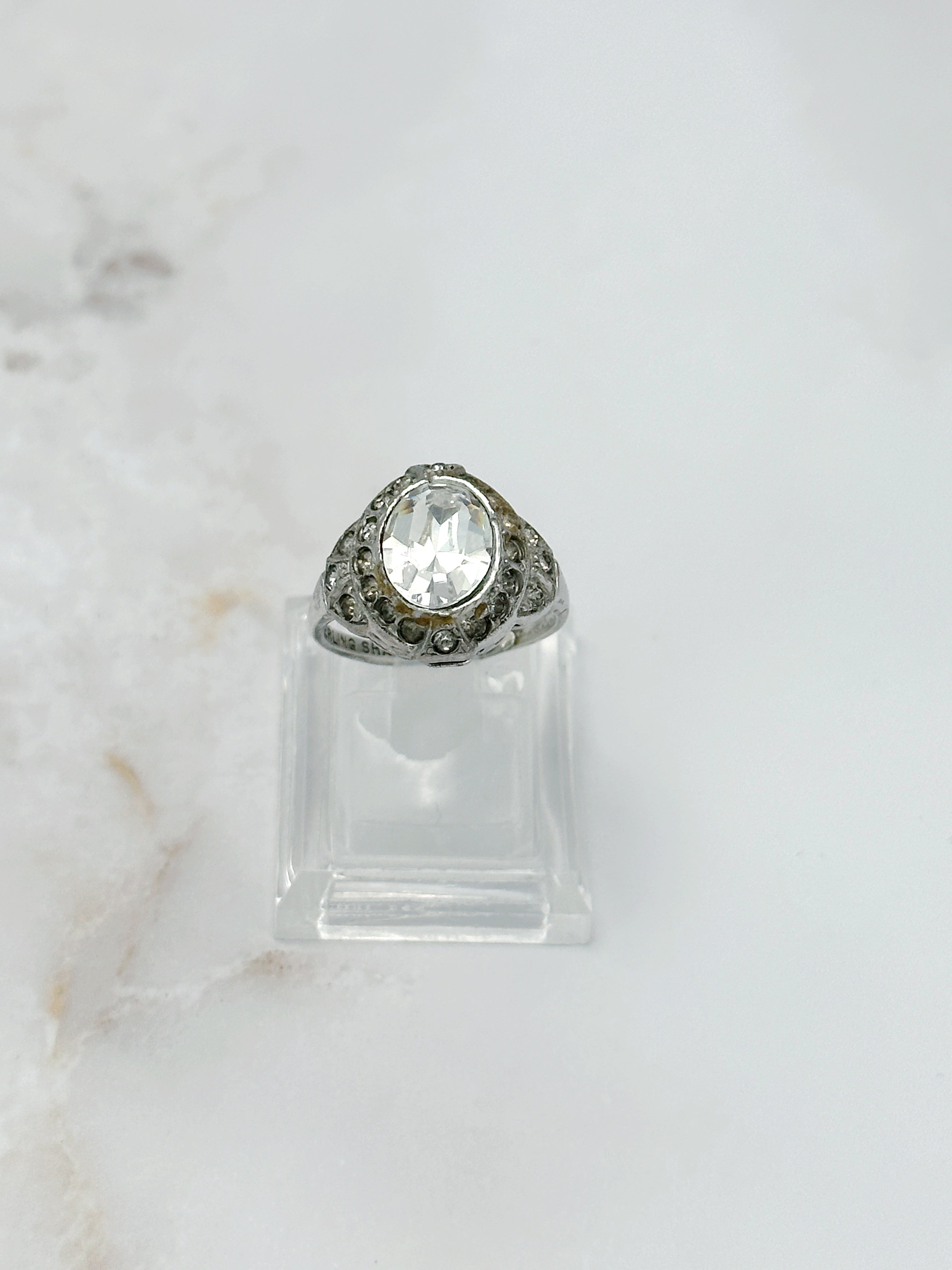 Vintage cocktail ring sterling silver