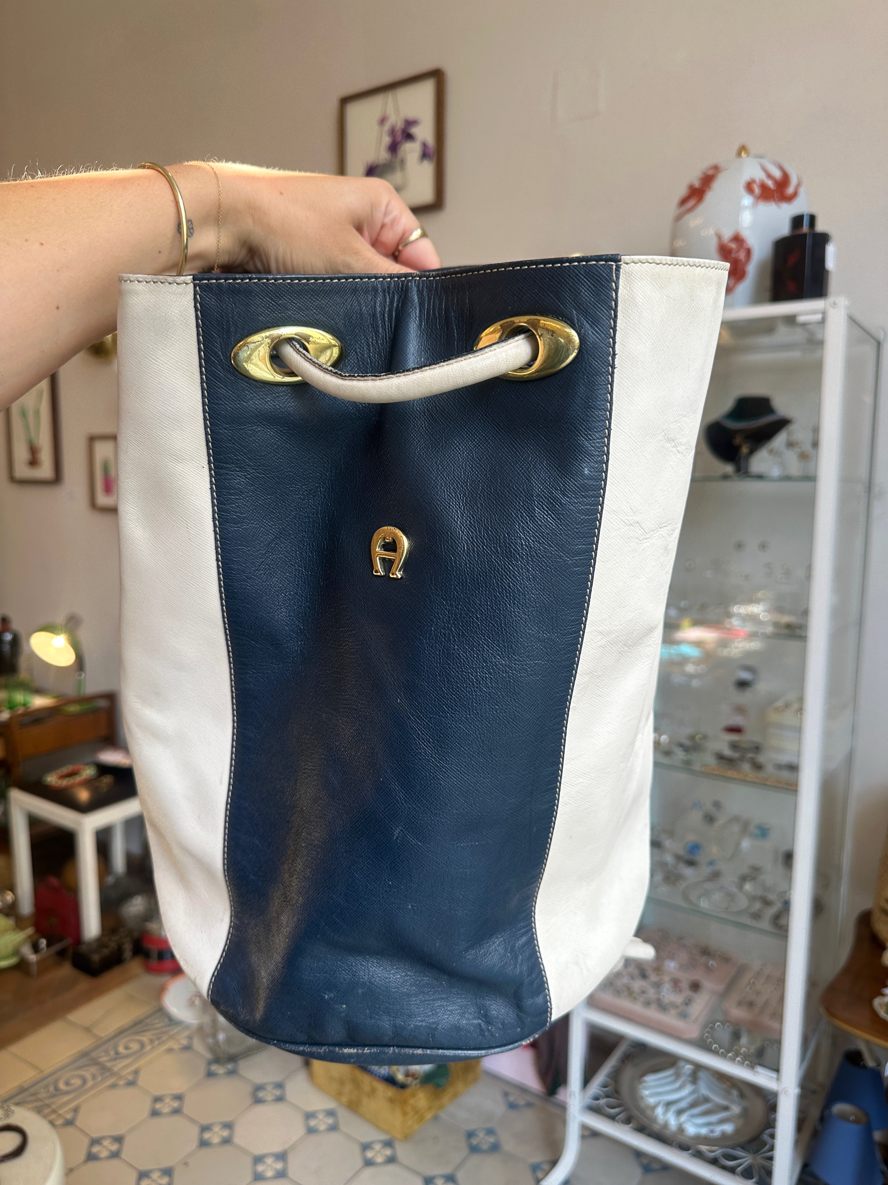 Vintage Beutelrucksack von Etienne Aigner um 1980