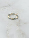 Gedrehter Ring in 585 Gelbgold und Weißgold mit Zirkonia