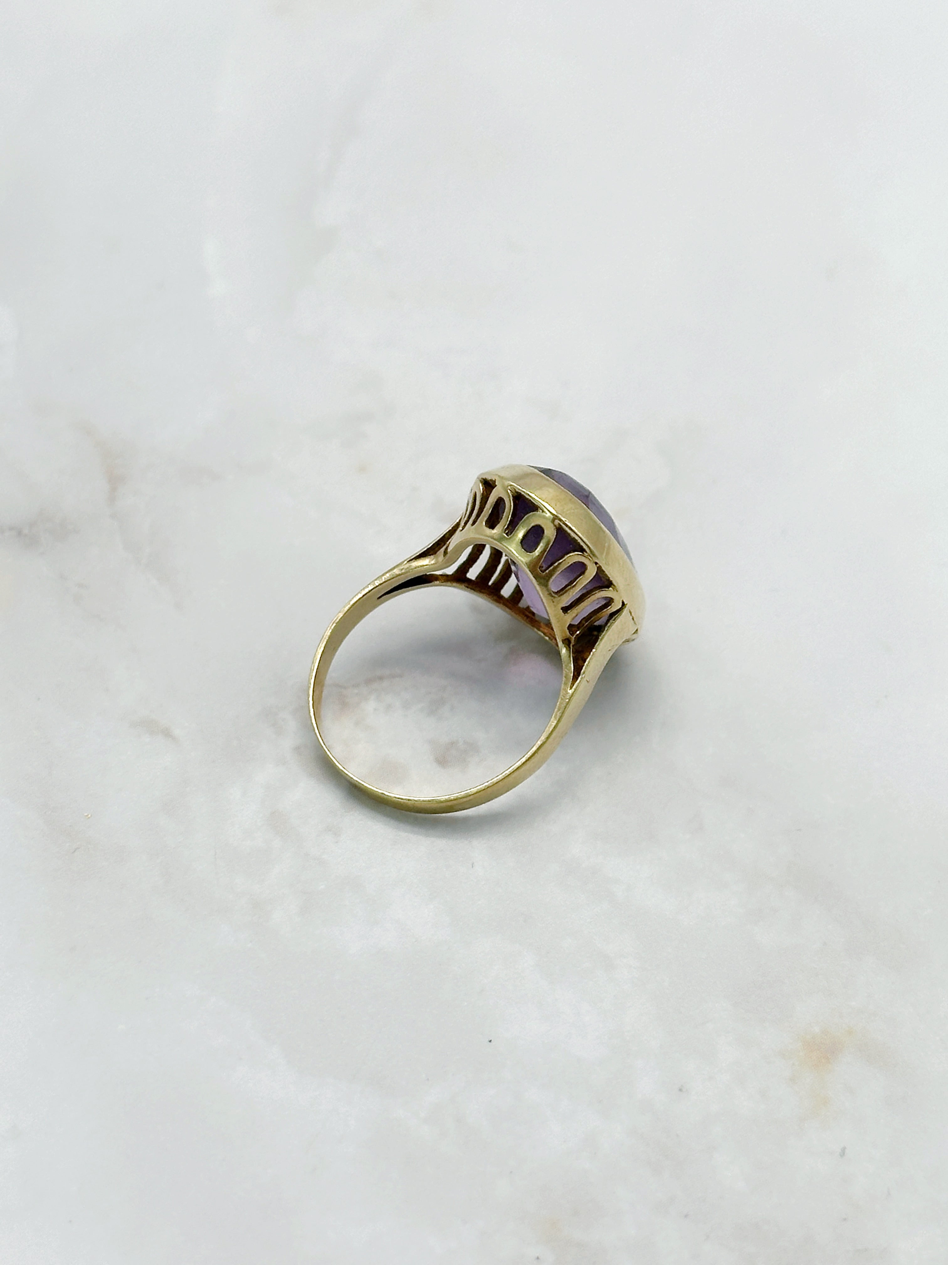 Eleganter Vintage Ring in 585 Gelbgold mit Amethyst